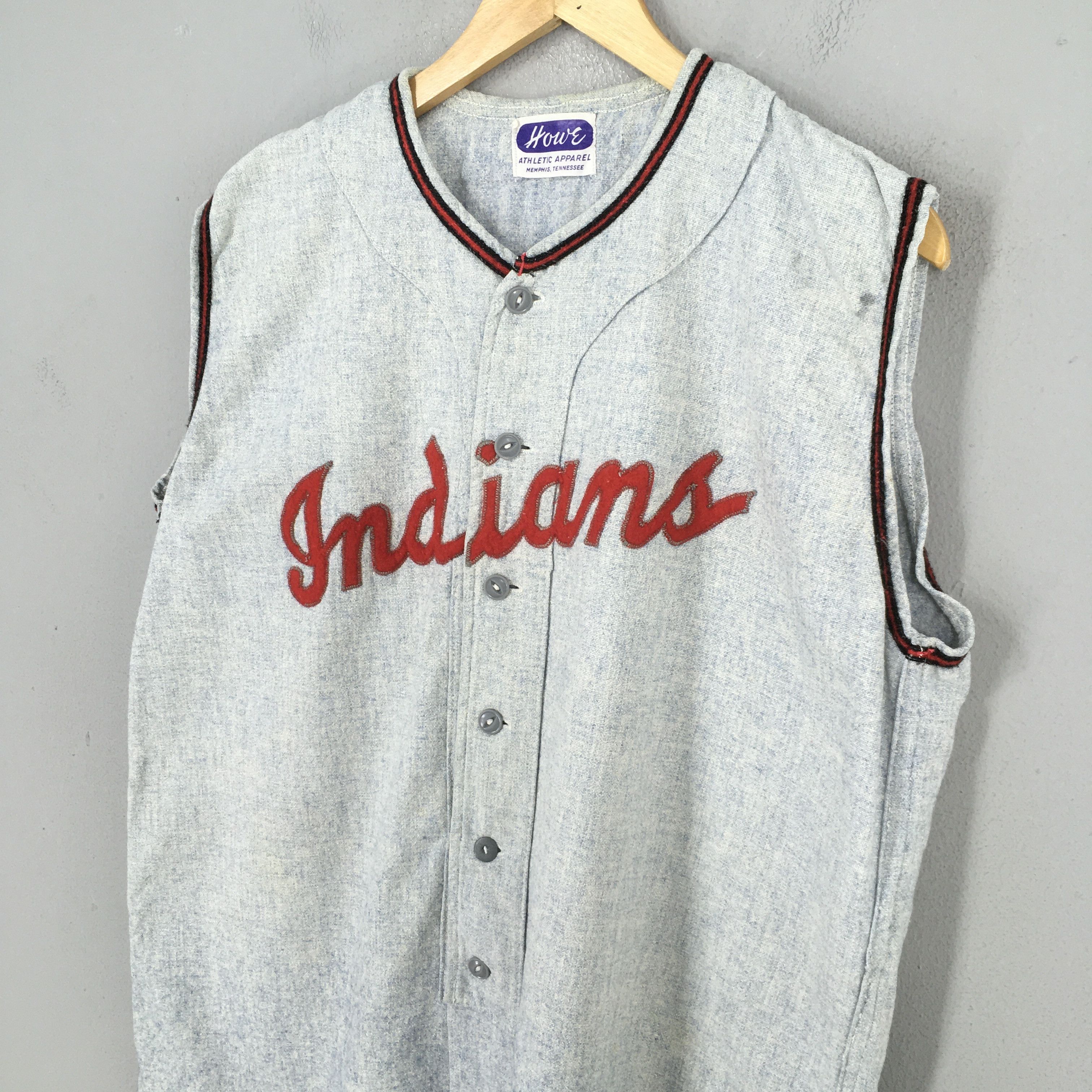 Vintage Howe 1940s 50s Indians Baseball Uniform Jersey Large 1208 Size US L / EU 52-54 / 3 - 3 Thumbnail