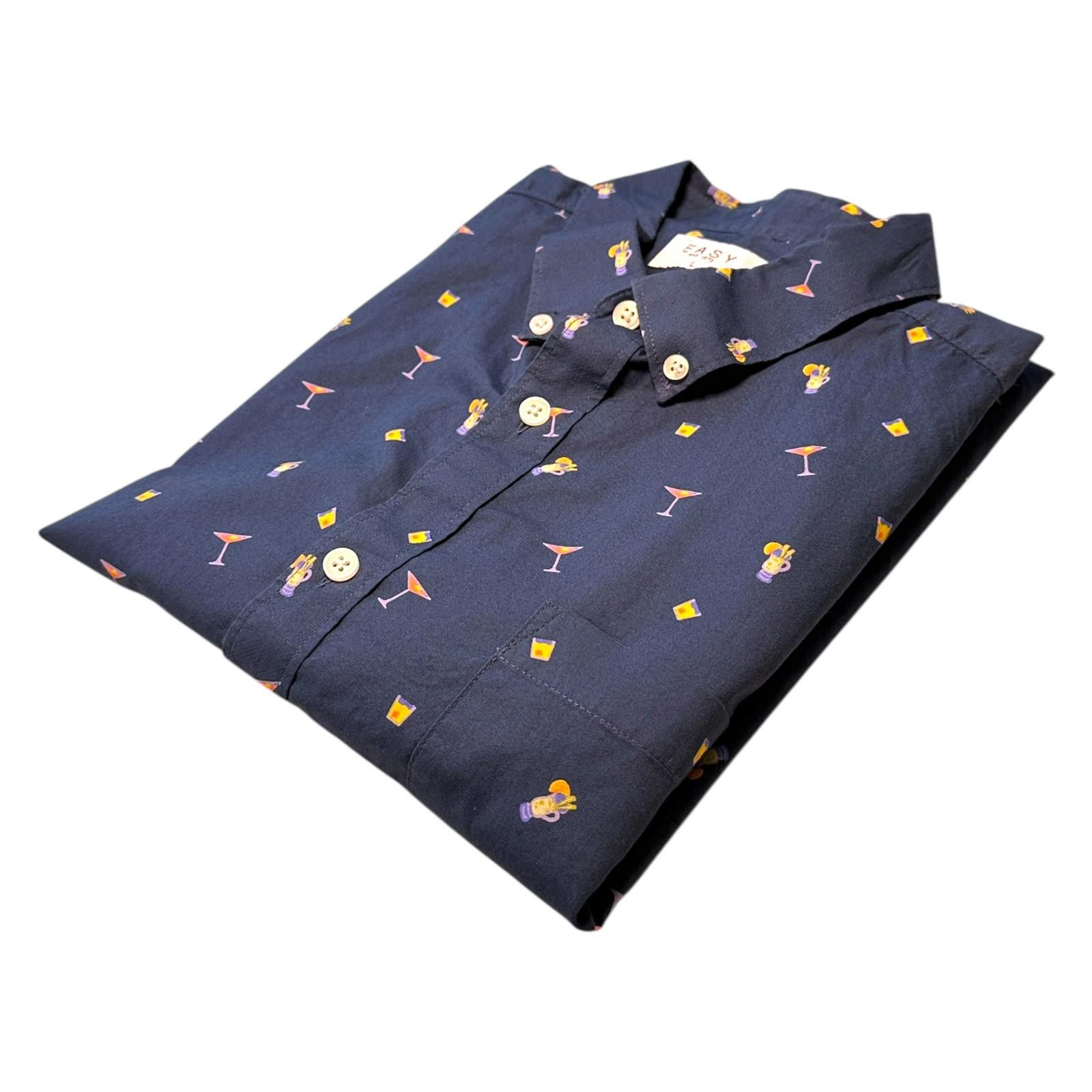 Eastpak Easy Navy Blue Short Sleeve Button-Up Shirt Cocktail Size US M / EU 48-50 / 2 - 1 Thumbnail