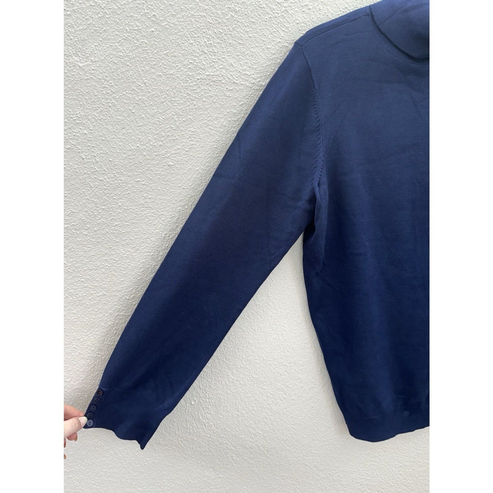 Architect Architect Womens Sweater XL Peacoat Navy Blue Turtleneck Pullover NWTs Solid Bohemian Classic Size XL / US 12-14 / IT 48-50 - 2 Thumbnail