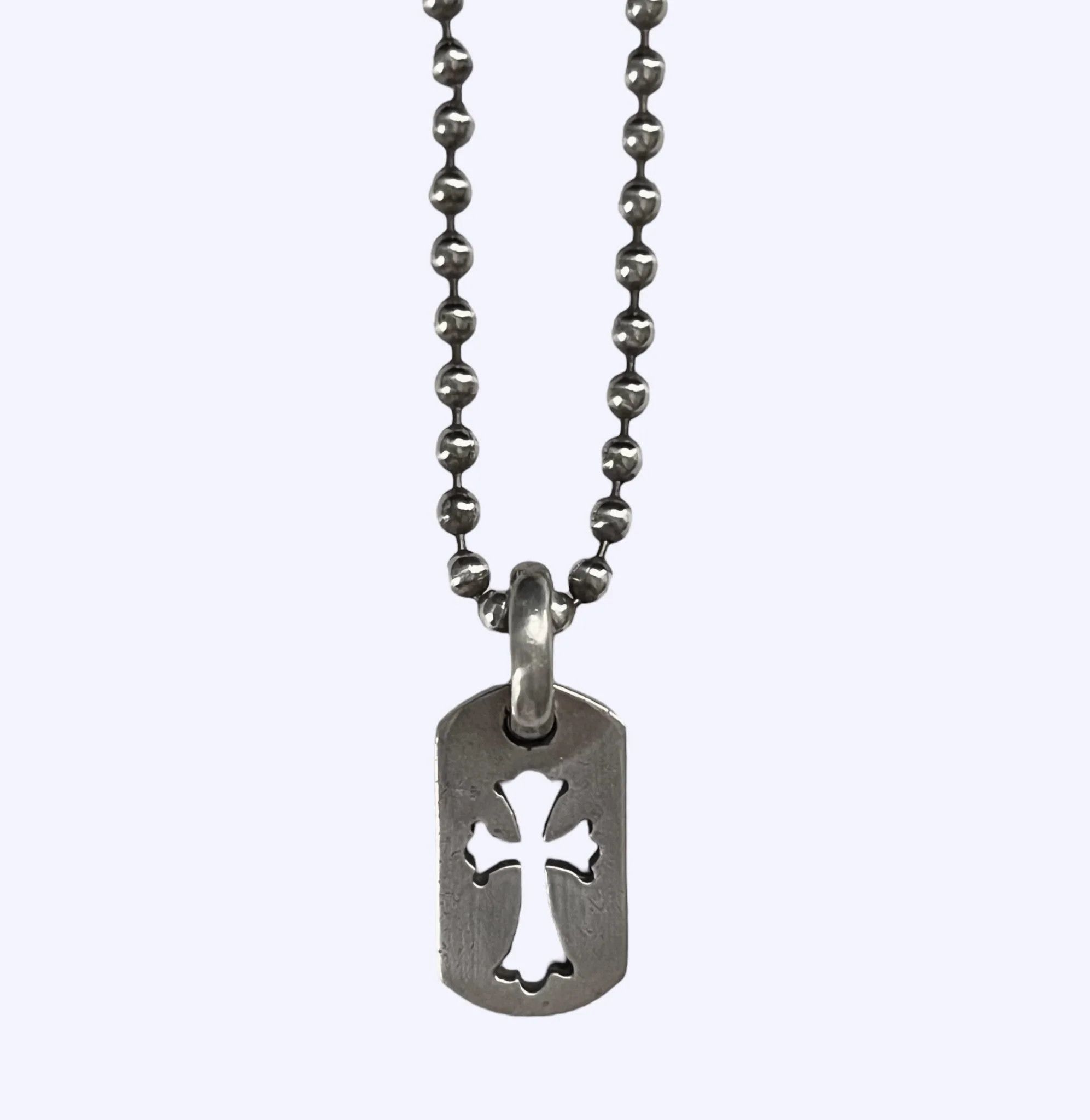 Chrome Hearts Chrome Hearts Silver Dog Tag w/ Ball Chain (30 Inches) |  Grailed