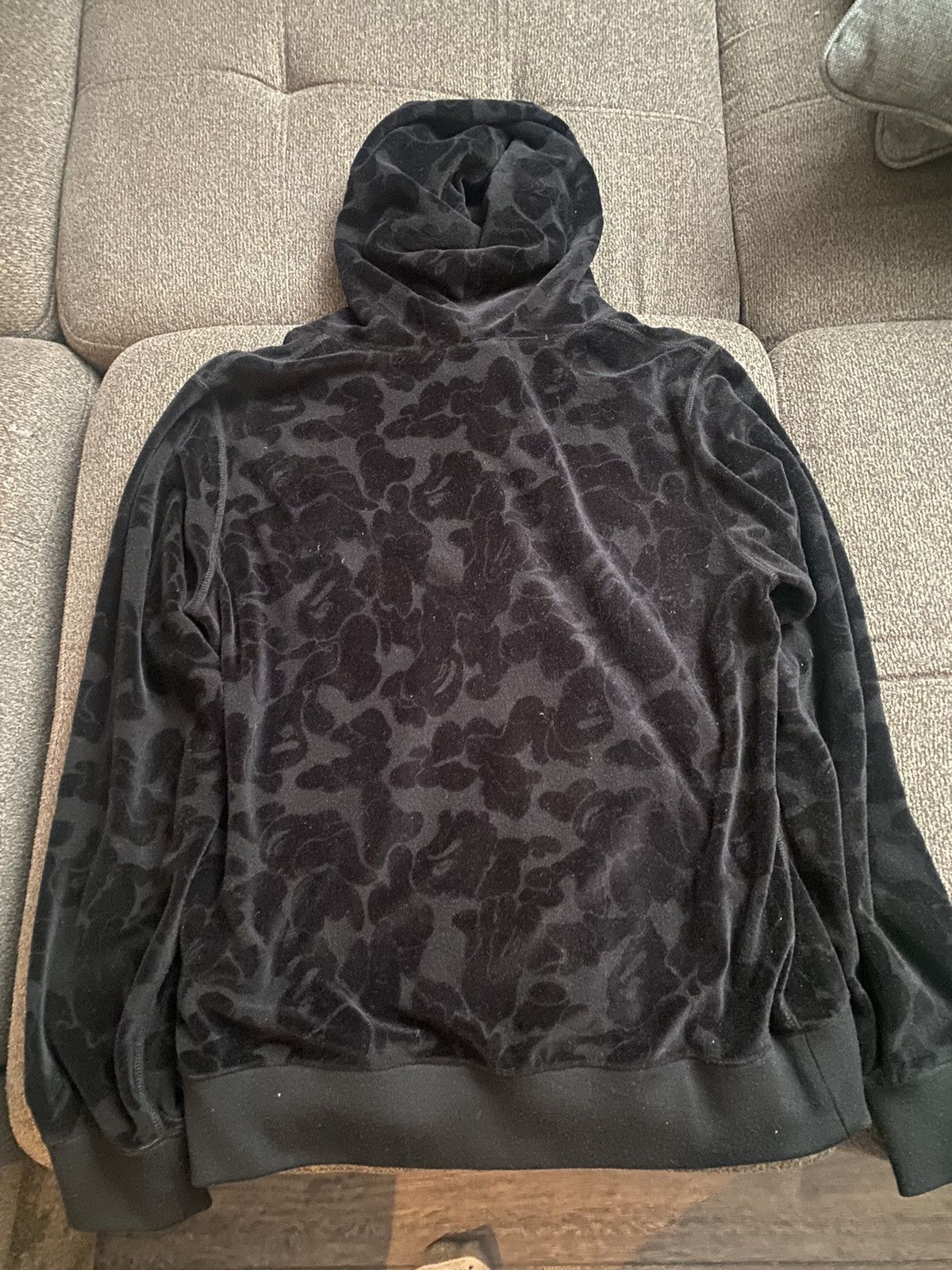 Bape Solid Camo Velour Shark Full Zip Hoodie Size US L / EU 52-54 / 3 - 2 Thumbnail