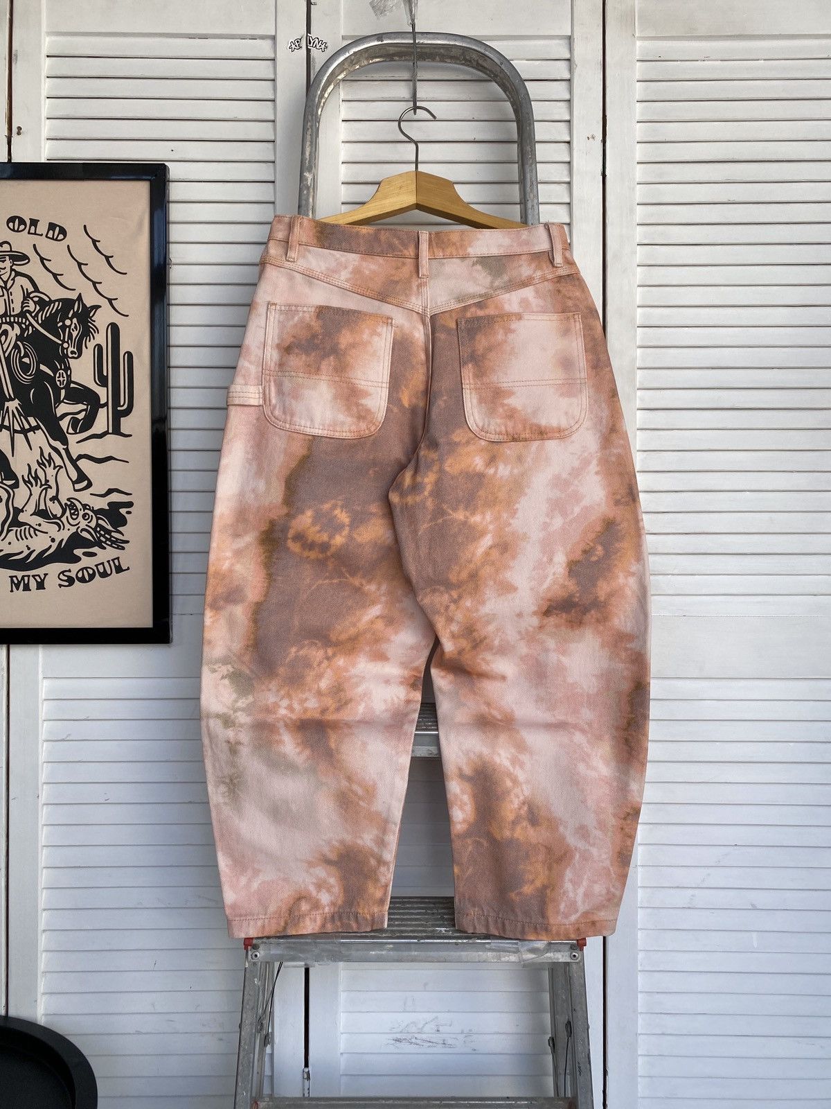 Asos × Japanese Brand Crazy ASOS DESIGN Pastel Tie Dye Carpenter Baggy Denim Jeans Size 28" / US 6 / IT 42 - 1 Thumbnail