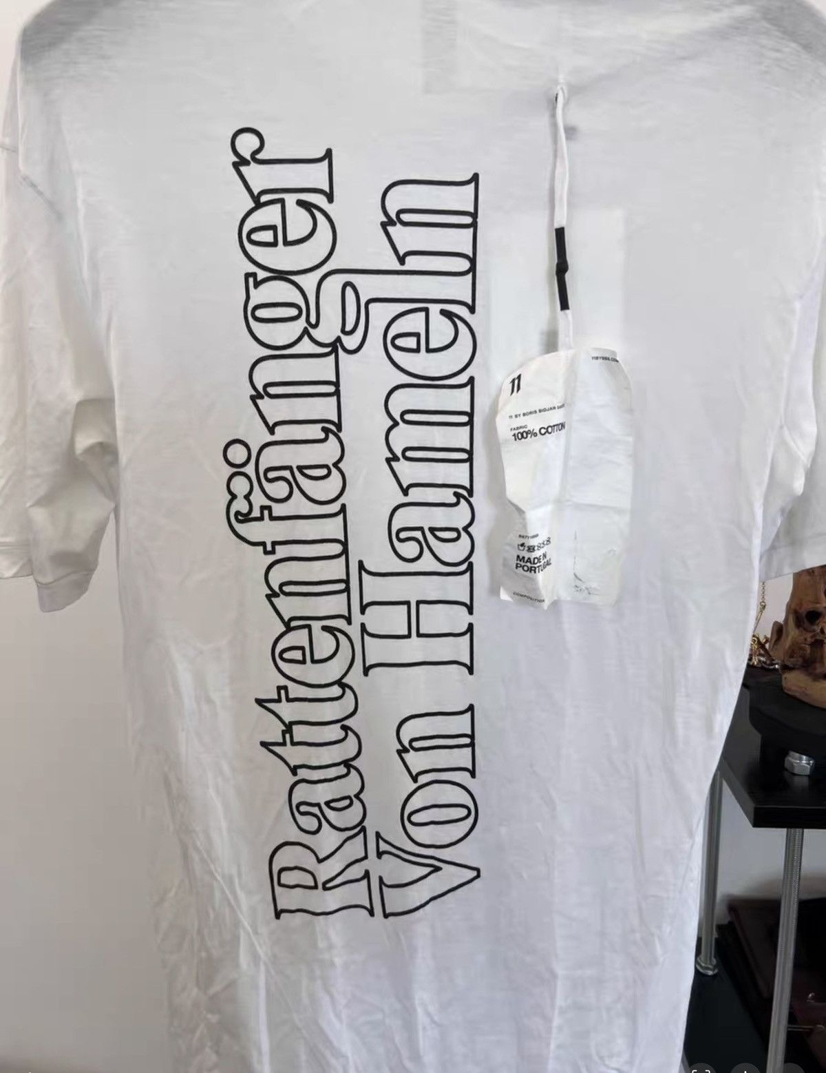 11 By Boris Bidjan Saberi 11ByBBS Slogan Print Cotton T-Shirt Size US M / EU 48-50 / 2 - 7 Thumbnail