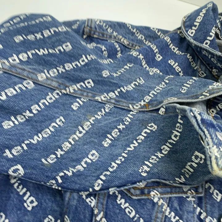 Alexander Wang Alexander Wang Logo Print Denim Jacket for Women - Size S / US 4 / IT 40 - 9 Thumbnail
