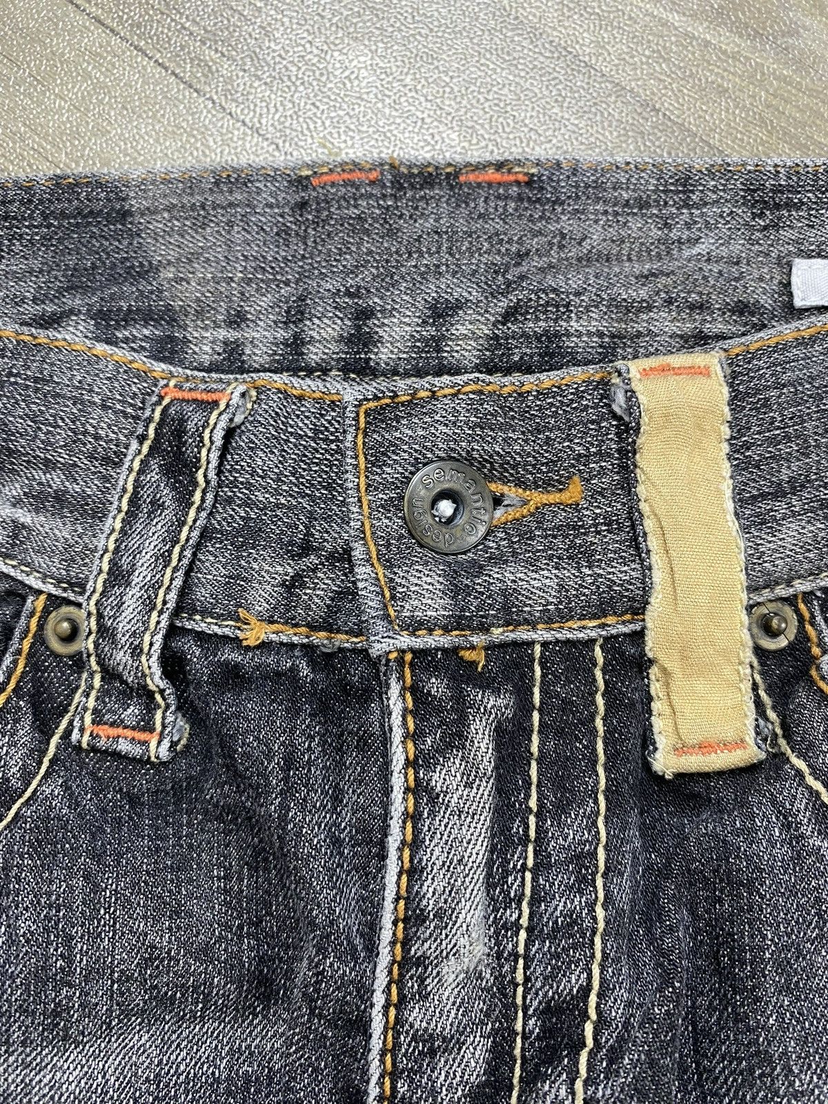 If Six Was Nine × Le Grande Bleu (L.G.B.) × Tornado Mart 2000s Semantic Design Distressed Punk Lgb Y2k Flared Jeans Size US 29 - 12 Thumbnail