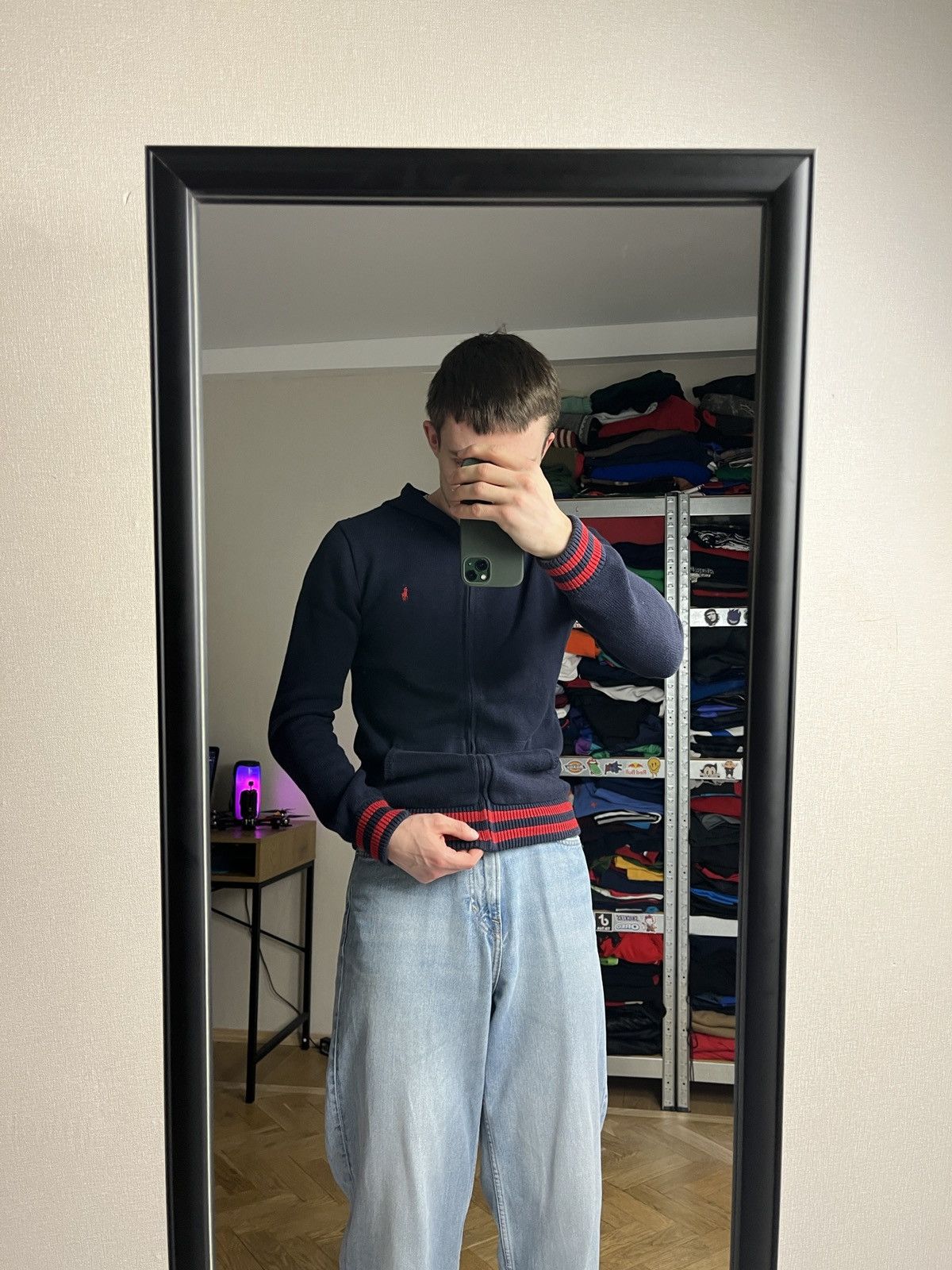 Polo Ralph Lauren × Ralph Lauren × Vintage Polo Ralph Lauren Vintage Knit Zip Up Hoodie Pony Y2K Hype Size US S / EU 44-46 / 1 - 2 Thumbnail