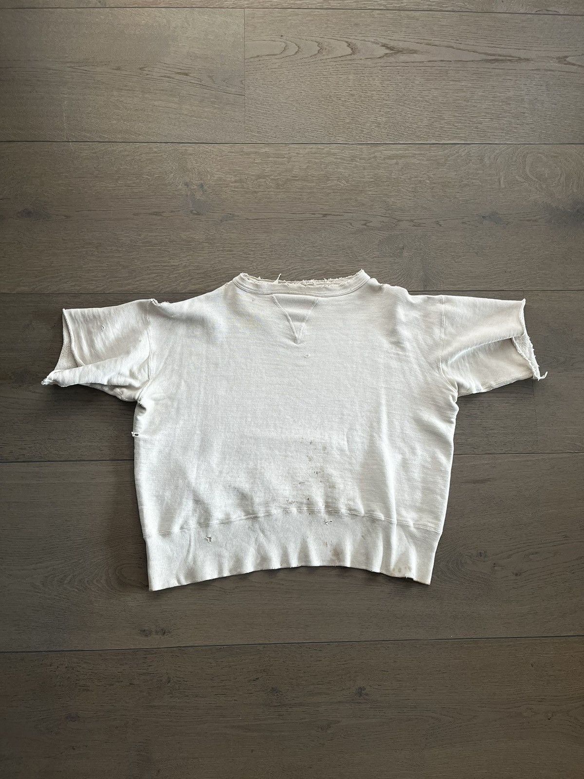 image of Made In USA x Vintage 40S Distressed Single V Cutoff in Cream, Men's (Size Medium)