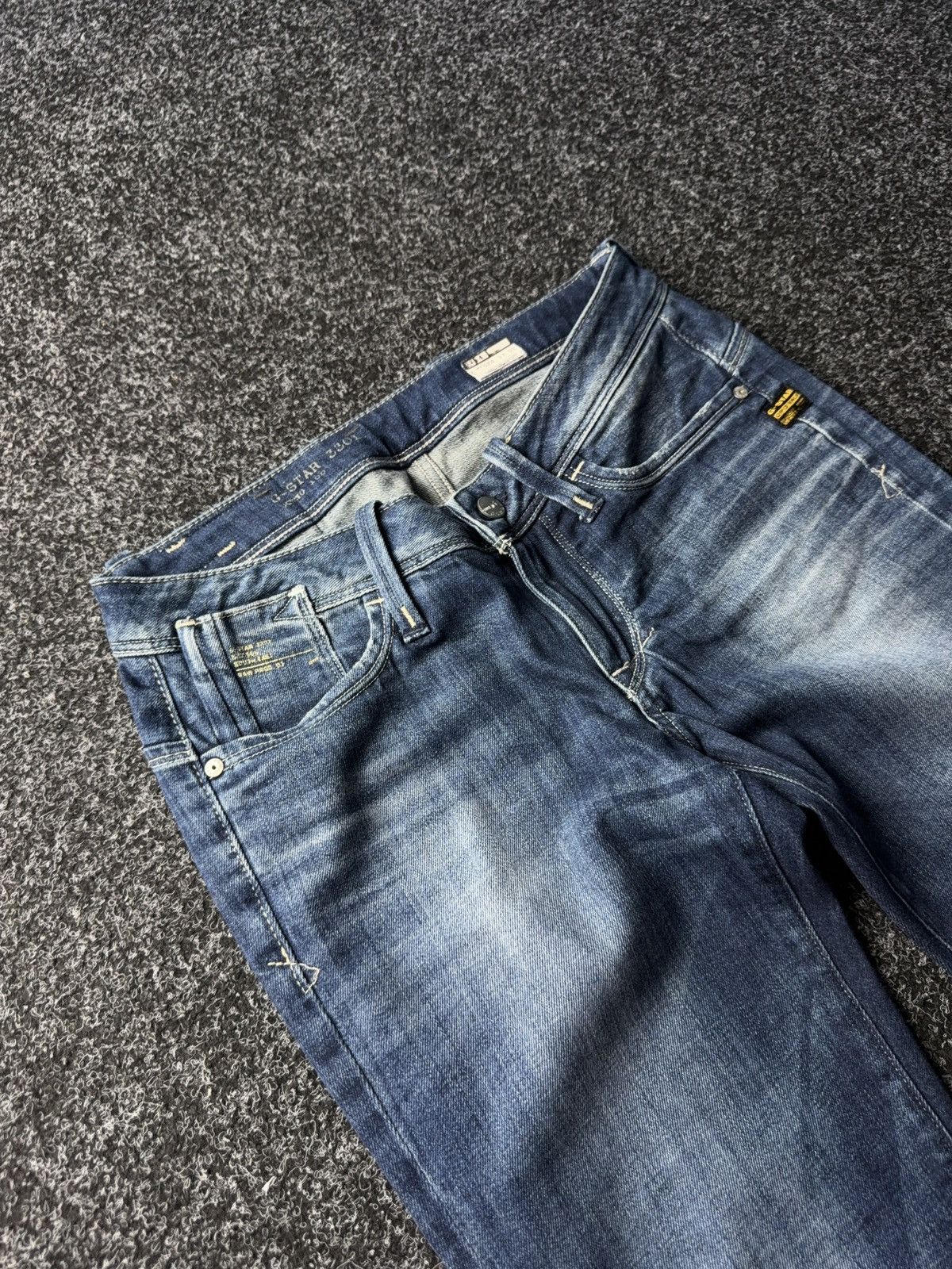 G-Star × Japanese Brand G-Star RAW GS01 3301 Distressed Straight Jeans Size 30" / US 8 / IT 44 - 6 Thumbnail