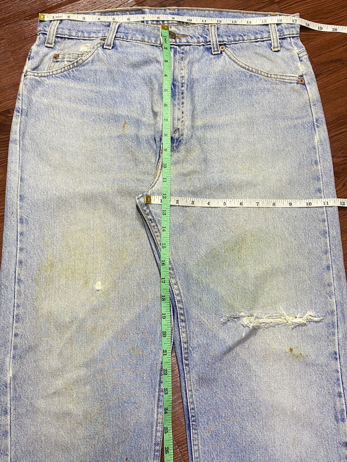 Levi's Vintage Levis505 80’s Orange Tab Grunge Distressed Jeans Size US 35 - 17 Thumbnail
