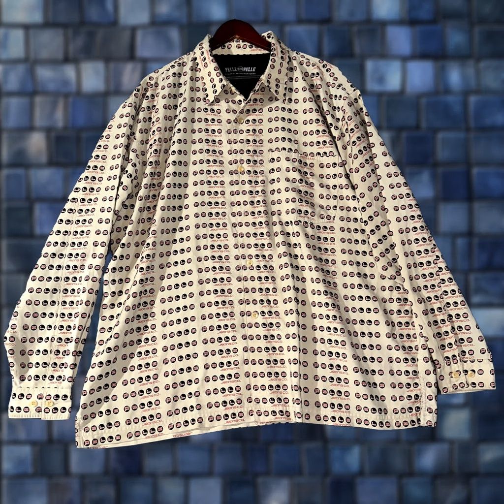 Pelle Pelle VINTAGE Pelle Pelle Shirt Mens XXL Logo Print Button Up Long Sleeve Pocket Size US XXL / EU 58 / 5 - 1 Thumbnail