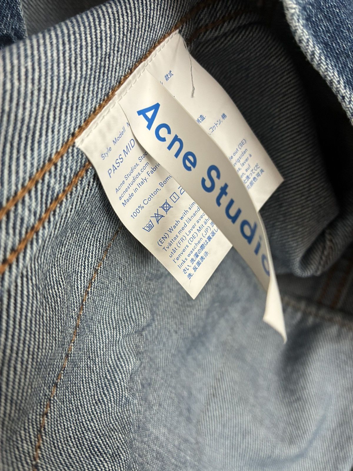 Acne Studios Acne Studios Blå Konst "Pass Mid" Denim Jacket Size US M / EU 48-50 / 2 - 4 Thumbnail