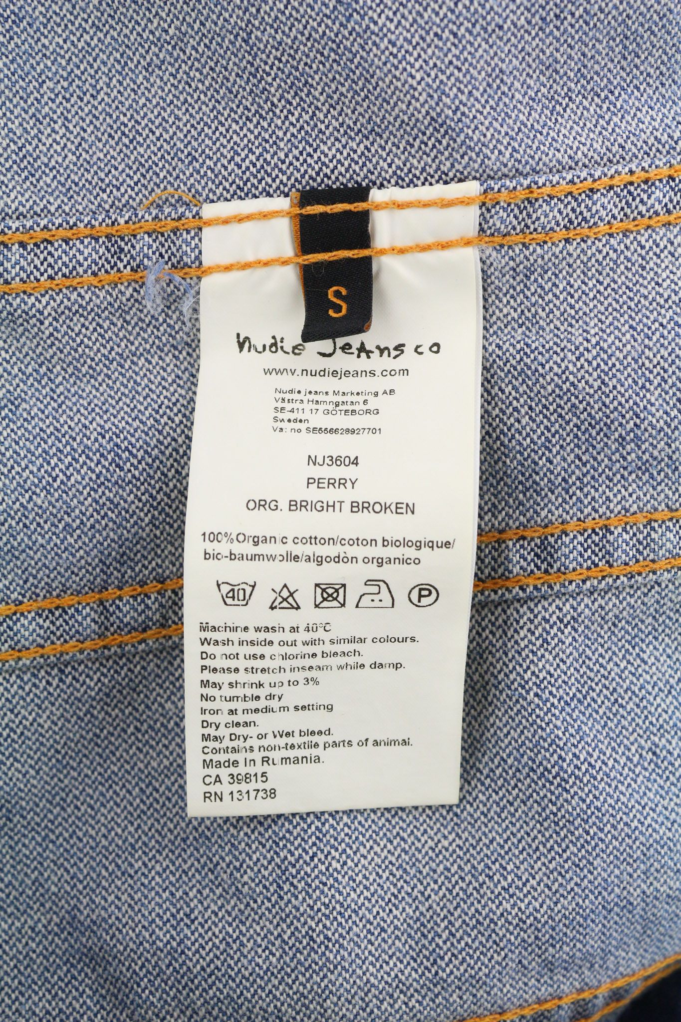 Nudie Jeans PERRY S Organic Bright Broken Mid Blue Washed Jacket 82442 Size US S / EU 44-46 / 1 - 8 Thumbnail