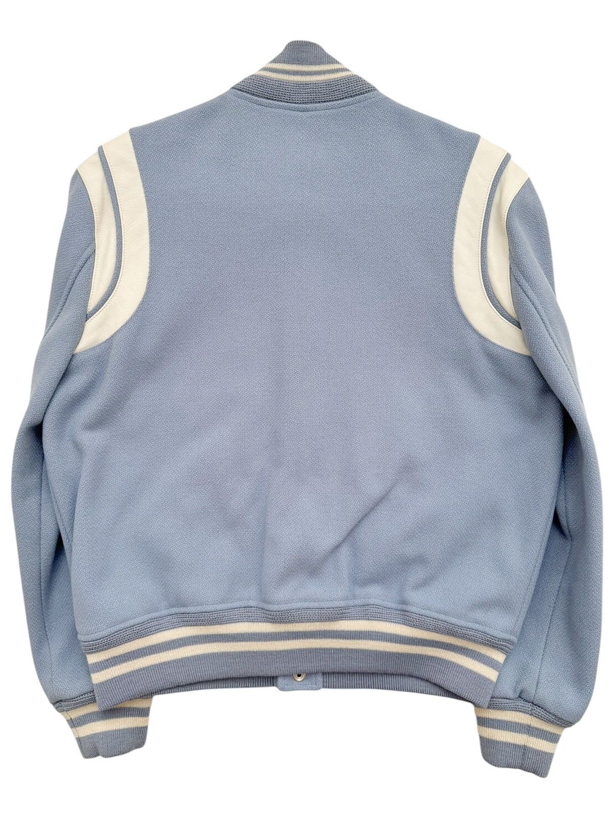 Saint Laurent Paris 2016 Baby Blue Teddy Wool Varsity Jacket Size US M / EU 48-50 / 2 - 3 Thumbnail