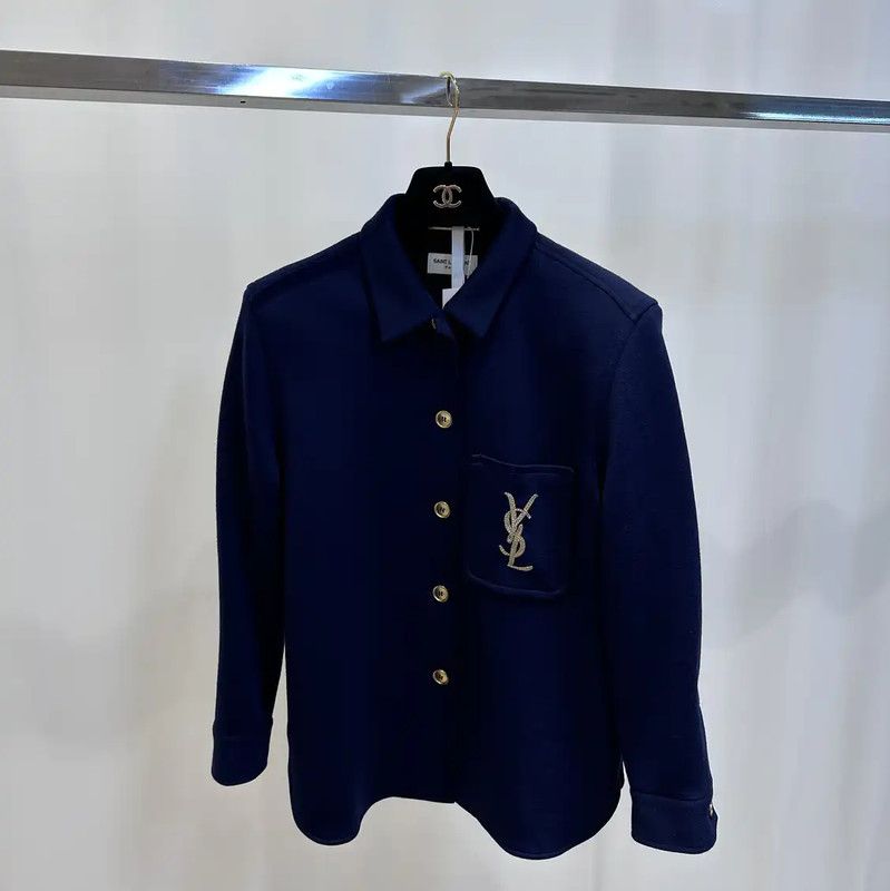 Yves Saint Laurent YSL Navy Blue Women's Jacket Size M 0089 Size M / US 6-8 / IT 42-44 - 1 Thumbnail
