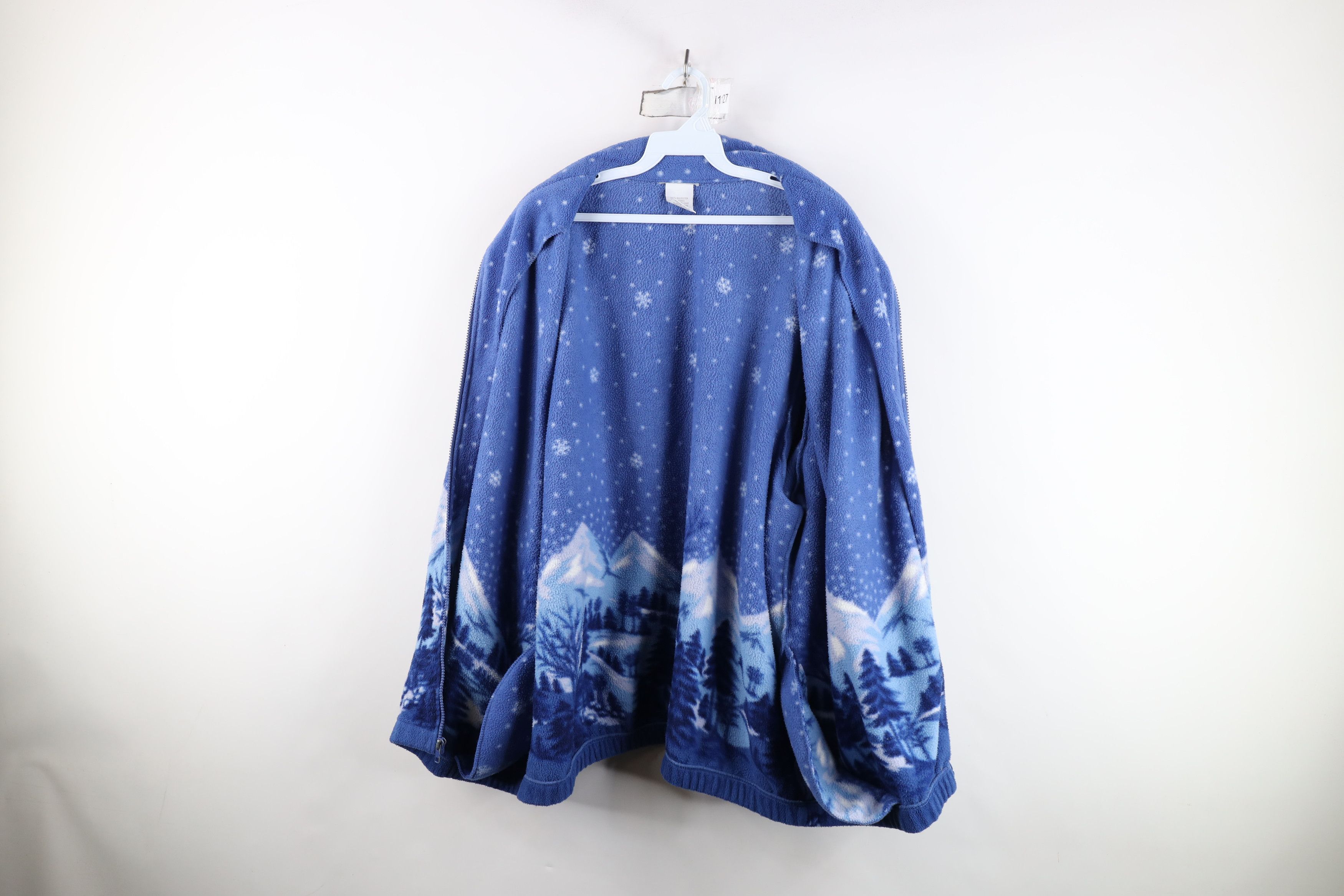 Vintage Vintage 90s Streetwear Mountain All Over Print Fleece Jacket Size XXL / US 16-18 / IT 52-54 - 9 Thumbnail