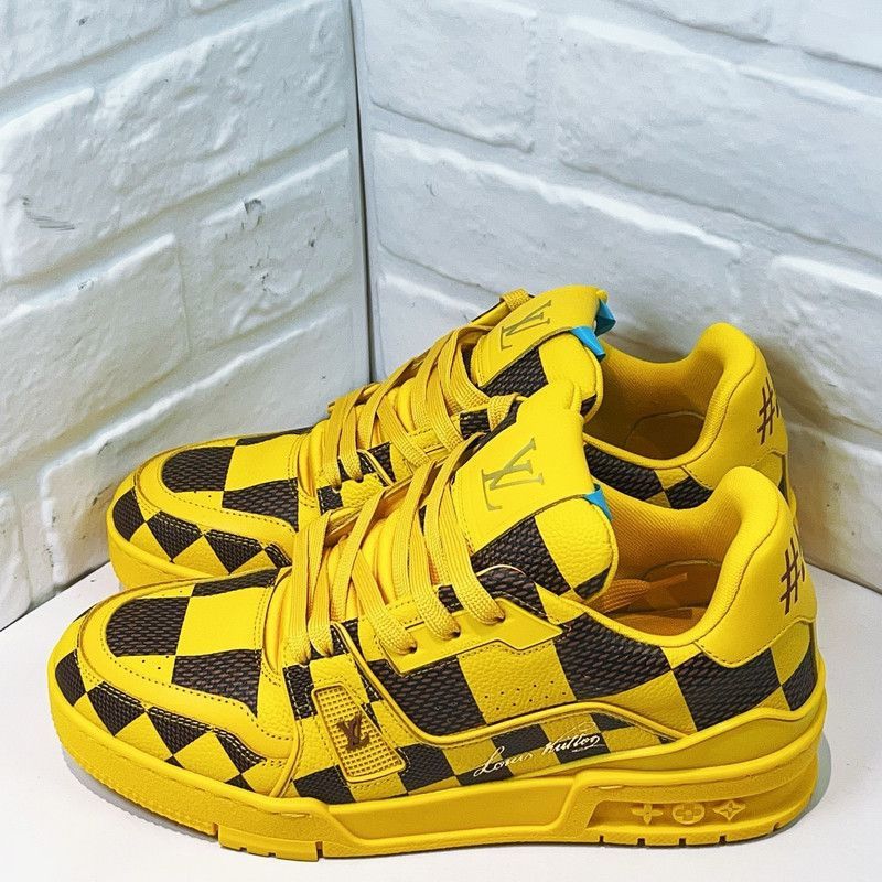 Louis Vuitton Louis Vuitton Trainer Yellow and Black Low-Top Sneakers -25 Size US 7.5 / EU 40-41 - 2 Thumbnail