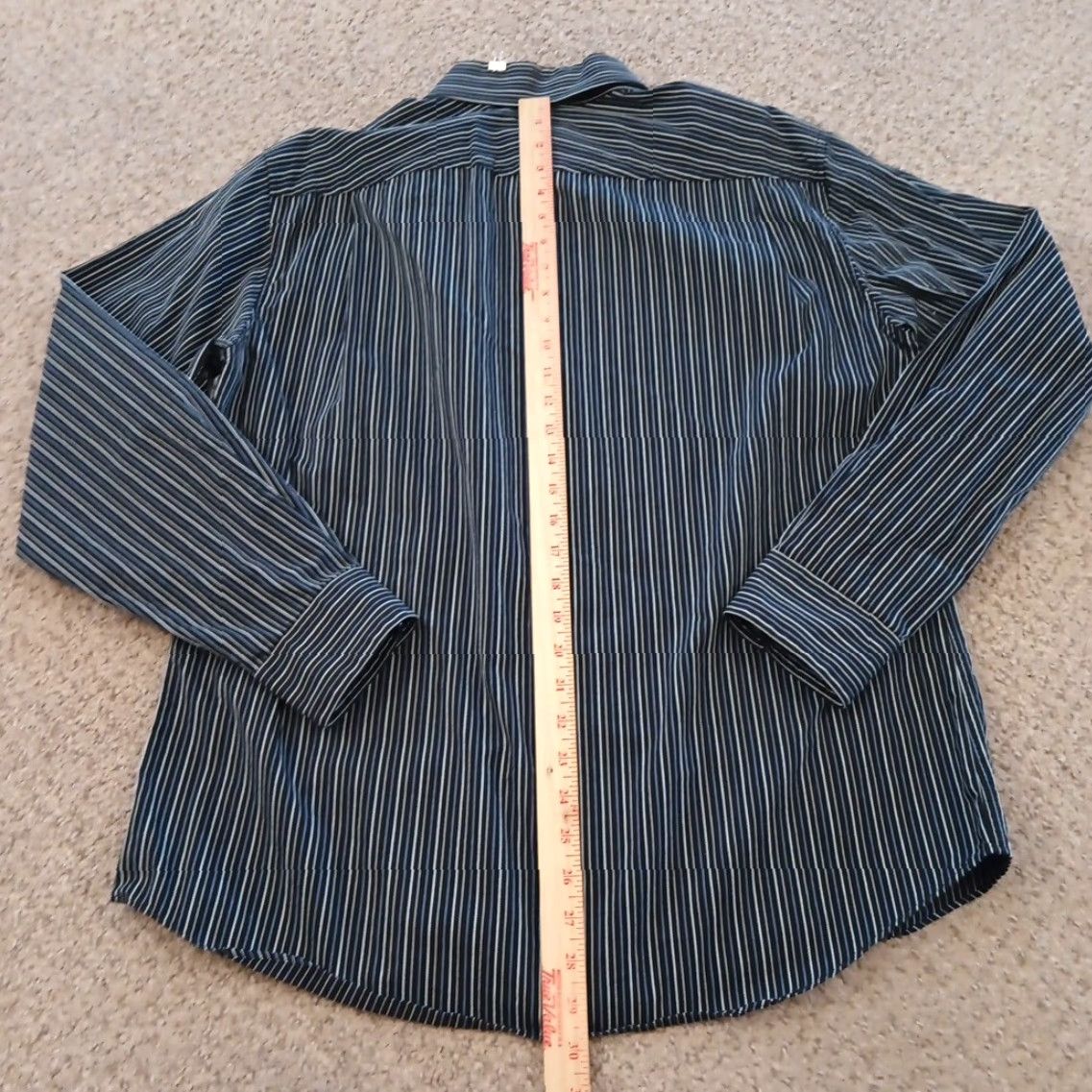 Apt. 9 Apt. 9 Shirt Mens Large Black Purple Striped Long Sleeve Button Up Cotton Size US L / EU 52-54 / 3 - 5 Thumbnail
