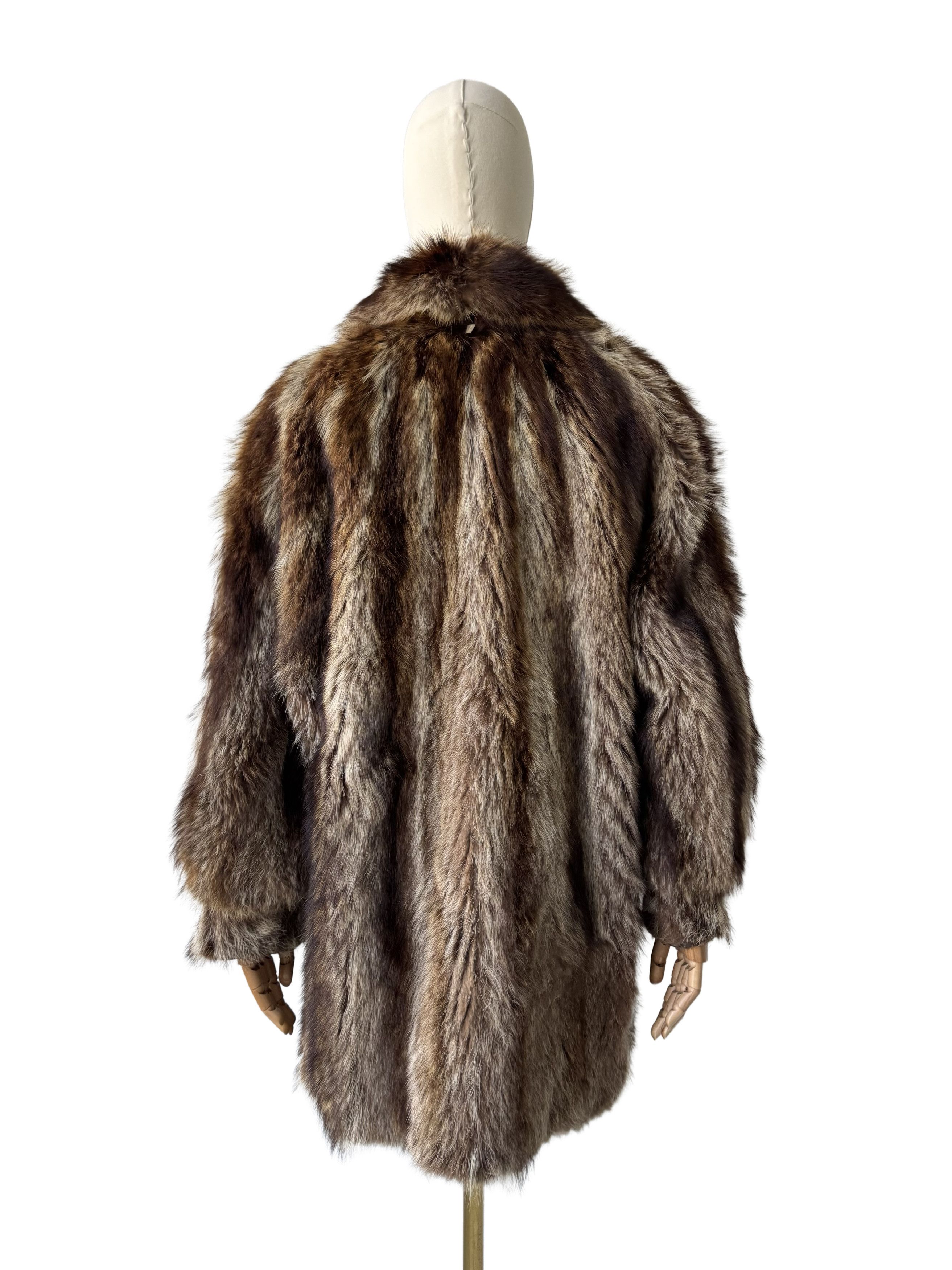 Vintage Vintage Real Fur Coat Brown Long Fur Jacket Winter Luxury Size L / US 10 / IT 46 - 4 Thumbnail
