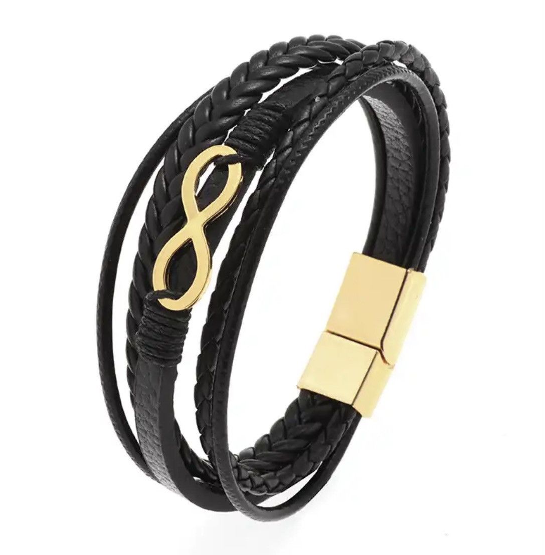 Leather × Vintage Retro Multilayered Leather Bracelet Size ONE SIZE - 3 Thumbnail