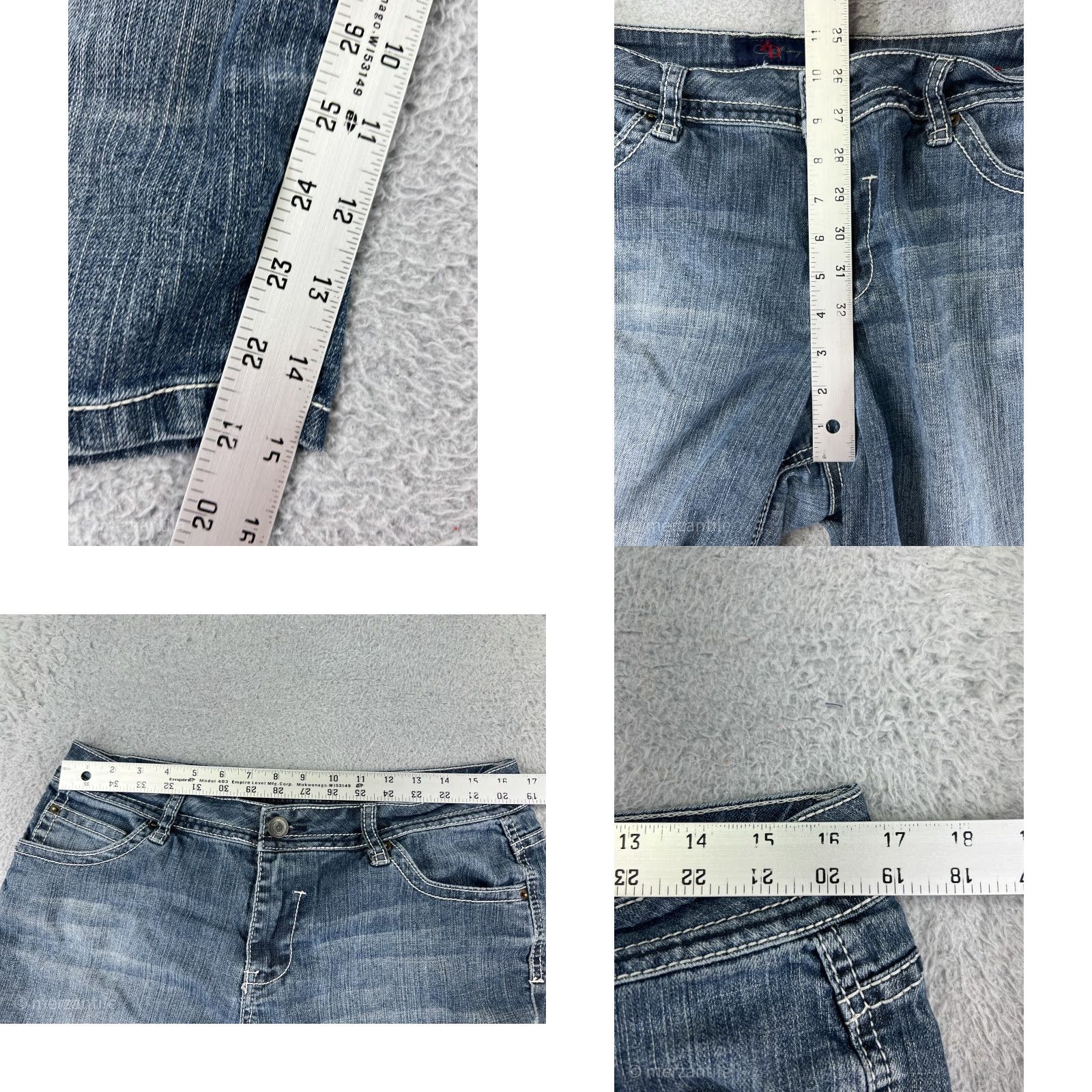 Vintage ZD Missy Jeans Capri Womens 12 Blue Denim Embroidered Stretch Cotton Blend Pockets 5-Pocket Design Mid Rise Adult Jeans Boys? Size 34" / US 12 / IT 48 - 9 Thumbnail