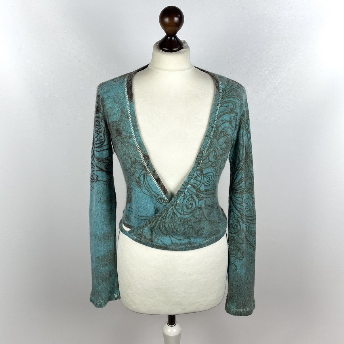 Vintage Roberto Cavalli pattern ladies Angora cardigan 00’s