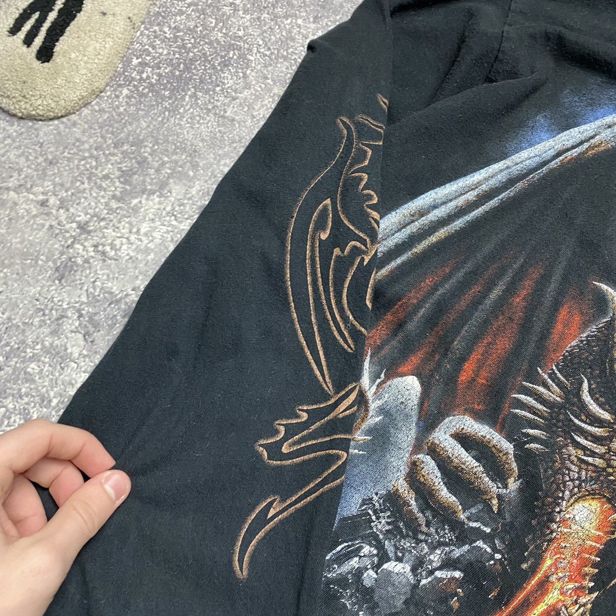 Band Tees Vintage Spiral Dragon Rare Big Graphic overprint Longsleeve Size US XXL / EU 58 / 5 - 7 Thumbnail