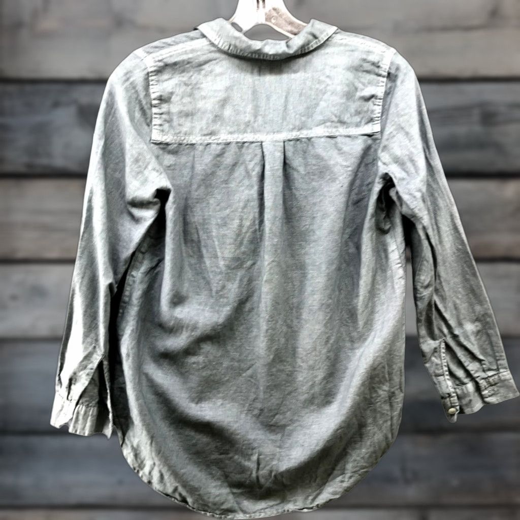 J.Crew VINTAGE J. Crew Popover Top Linen Cotton Blend Womens XXS Long Sleeve Blouse Shirt Casual Womens Gray J.CREW Bohemian Beach 2XS Size XXS / US 00 / IT 34 - 1 Thumbnail