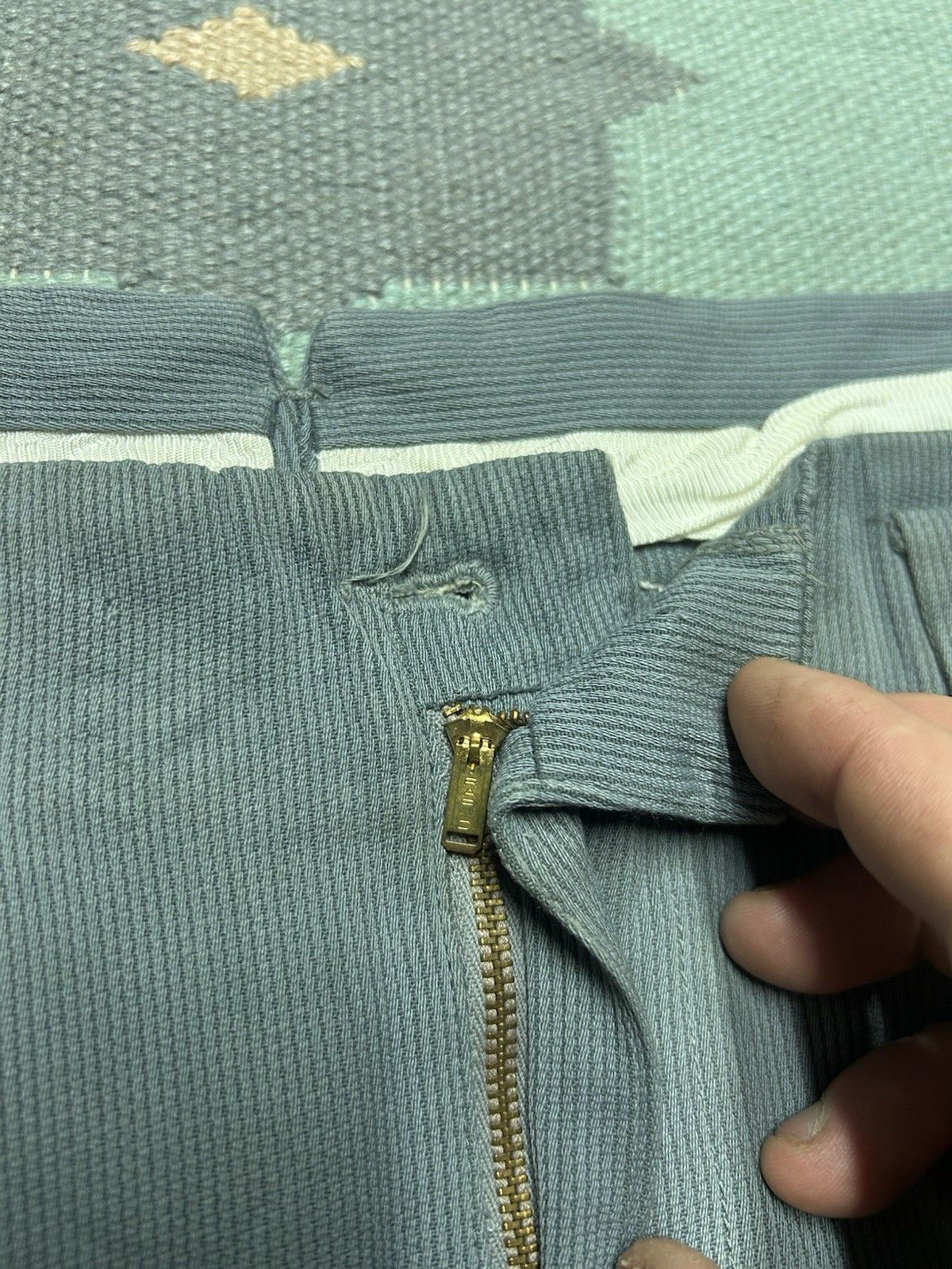 Vintage Vintage 40s rayon drop loop pants pleated slacks pique 31x29 Size US 31 - 8 Thumbnail