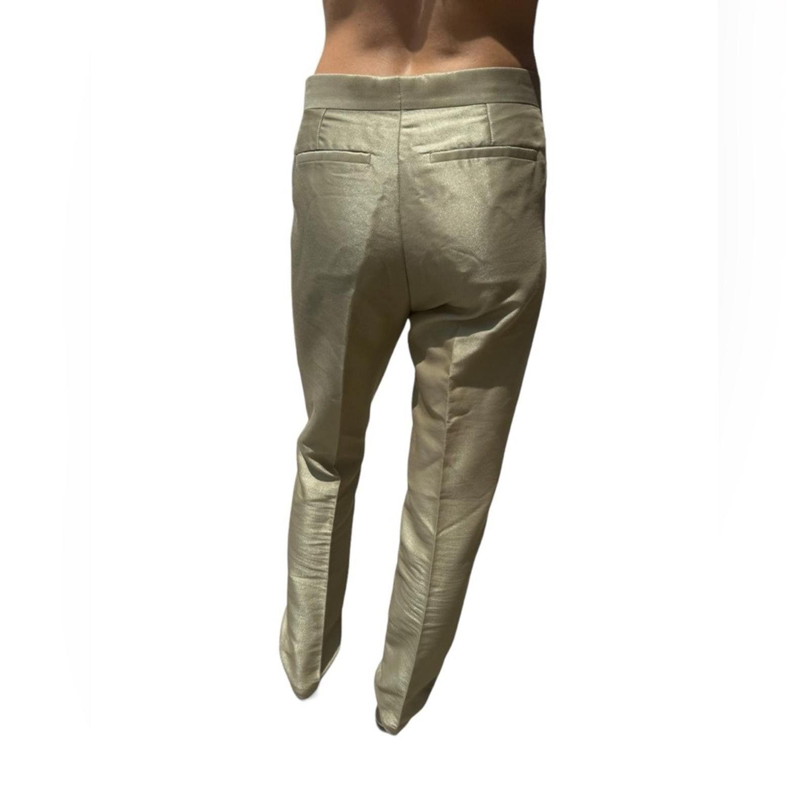 Gucci Gucci Women’s Antique Gold Straight-Leg Trousers Size 4 Size 28" / US 6 / IT 42 - 2 Thumbnail