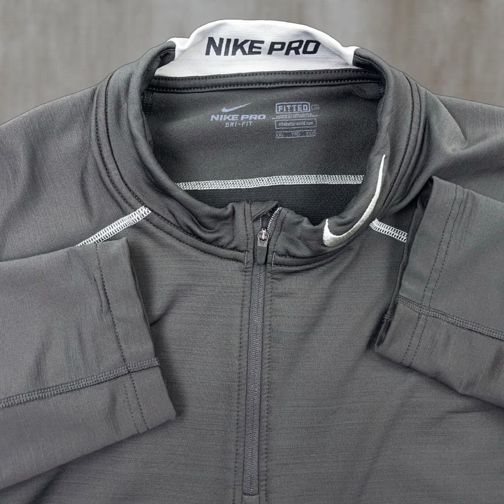 Nike Nike Pro Sweatshirt Men 2XL Gray Pullover 1/4 Zip Dri Fit Size US XXL / EU 58 / 5 - 1 Thumbnail