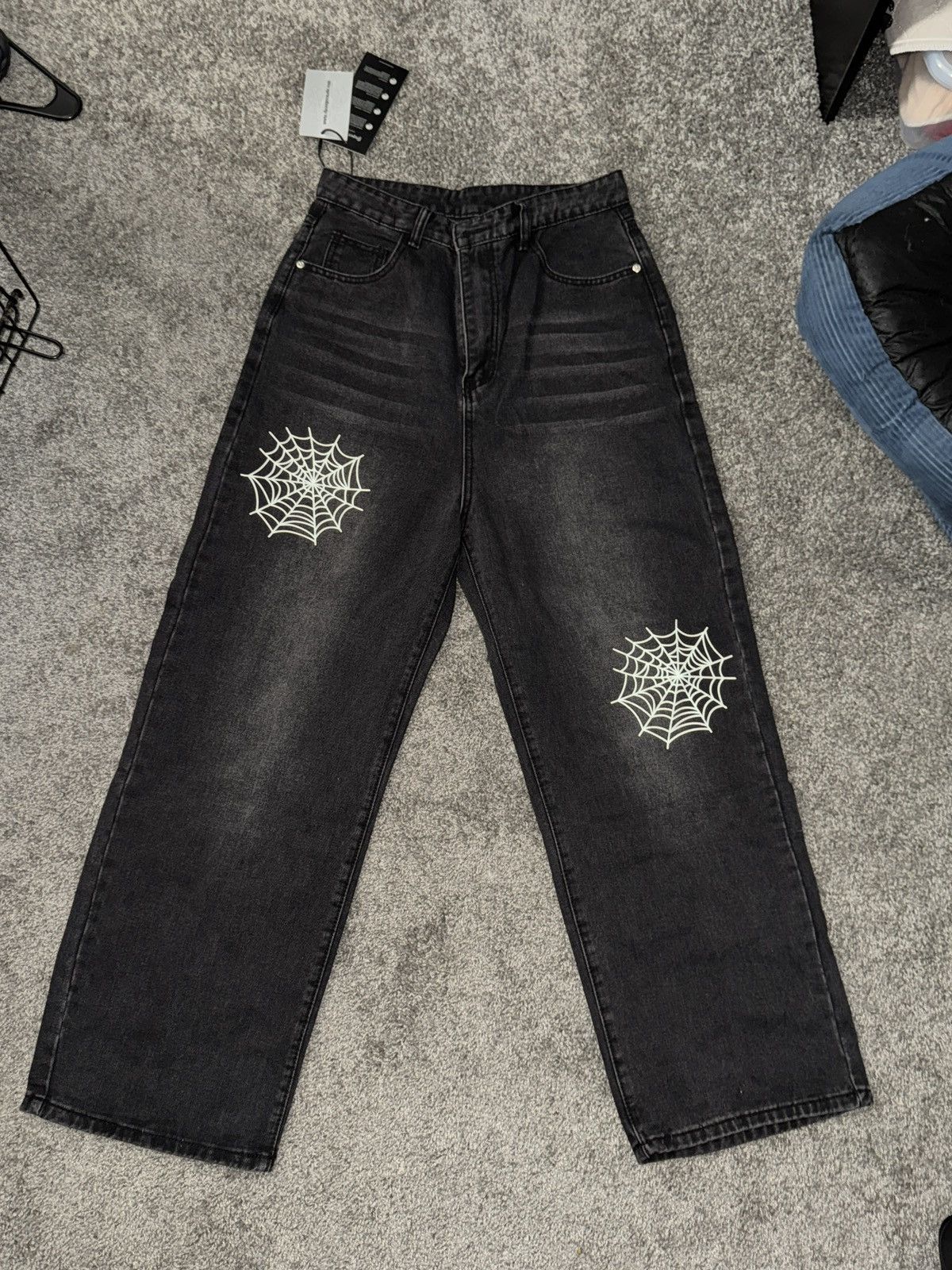 Japanese Brand × Vintage black baggy denim Spider 🕷️ jeans Size US 30 / EU 46 - 1 Thumbnail