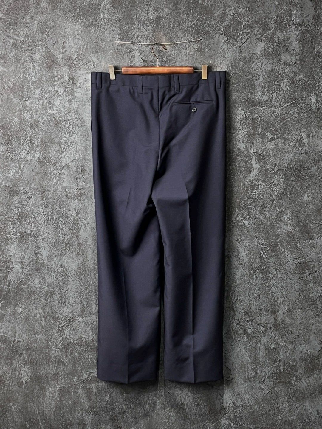 Prada PRADA Navy Straight Wool-Mohair Trousers Size 48S - 2 Thumbnail