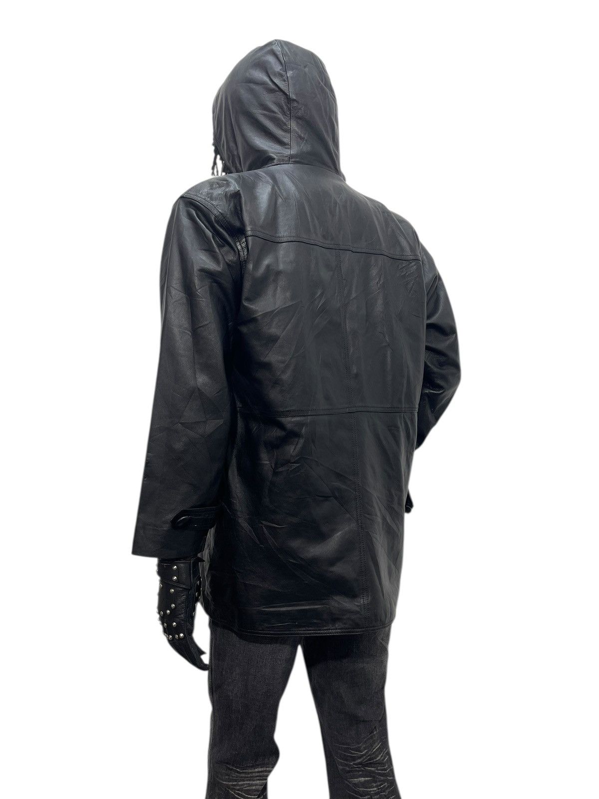 Vintage Hoodie Leather Jacket Vtg 90s Ell A Sheepskin 7🟩1 Size US L / EU 52-54 / 3 - 4 Thumbnail