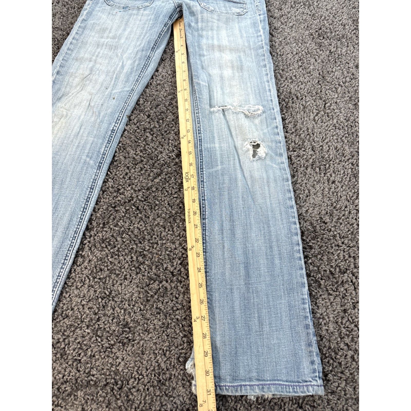 Jessica Simpson VINTAGE Jessica Simpson Jeans Women 30x31 Jeans Distressed 90s Low Rise Straight Blue Womens Regular 90s Size 30" / US 8 / IT 44 - 2 Thumbnail