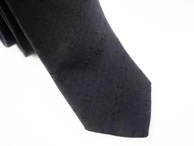 Saint Laurent Paris Saint Laurent Paris Skinny Woven Silk Tie Size ONE SIZE - 3 Thumbnail