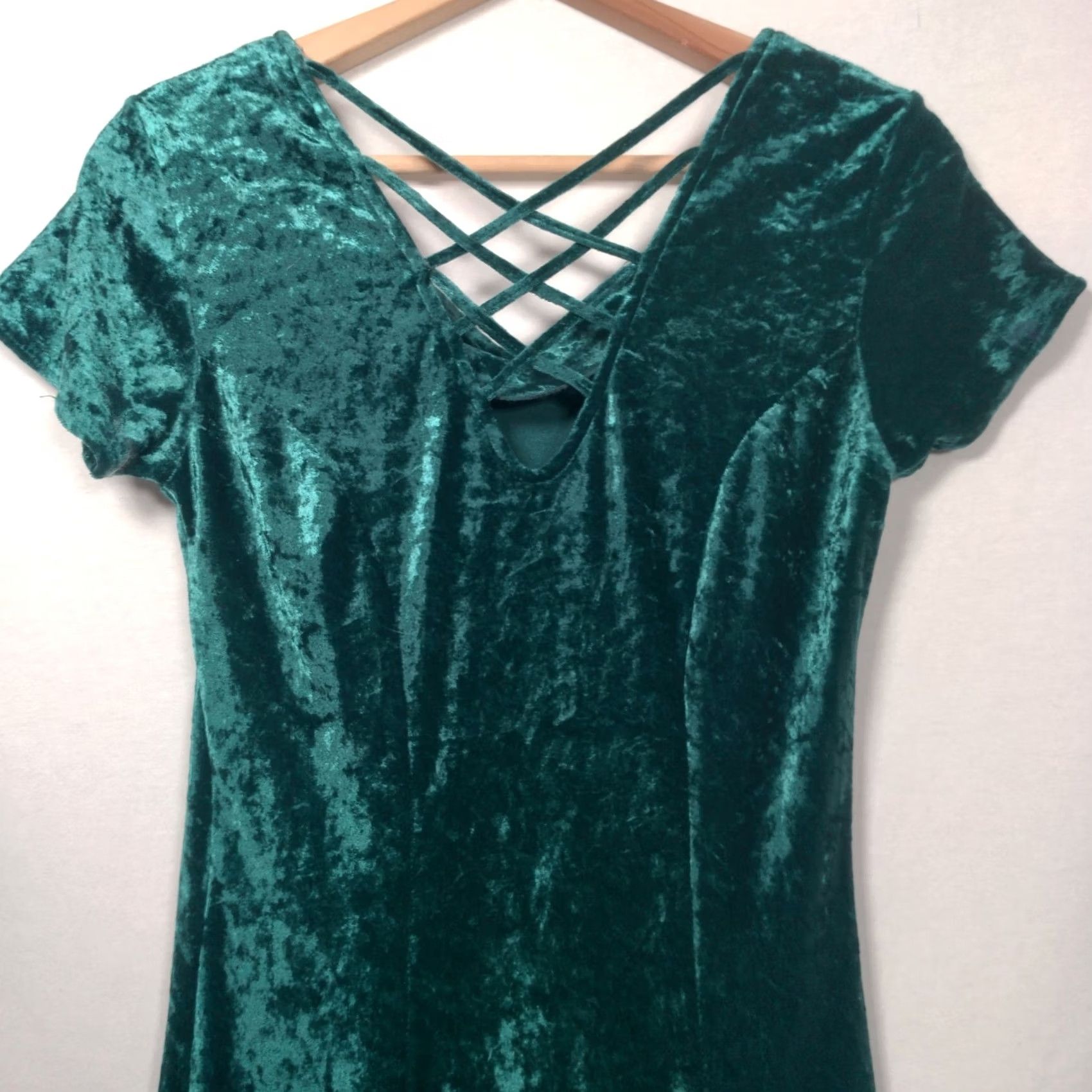 AQUA VINTAGE Styleworks Dress XS Aqua Velour Fairy Renaissance Whimsical Forest 90s Style 52" Long Size XS / US 0-2 / IT 36-38 - 5 Thumbnail