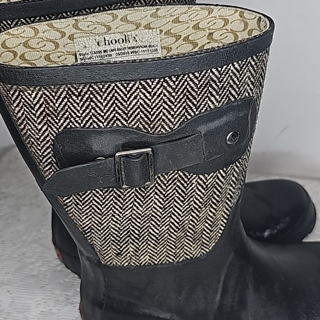 The Unbranded Brand Chooka Herringbone mid rise classic rain waterproof boots 6 Size US 6 / IT 36 - 6 Thumbnail