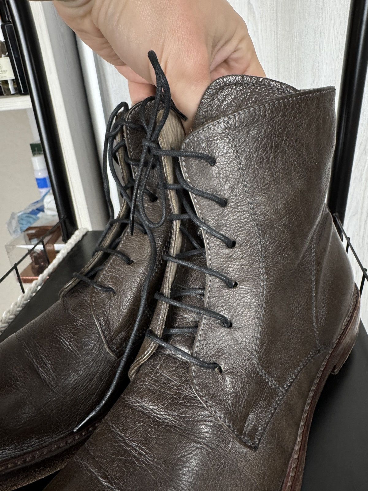 MoMA Moma Leather Laces Zipper Brown Ankle Boot Size US8 EU38 Size US 8 / IT 38 - 11 Thumbnail