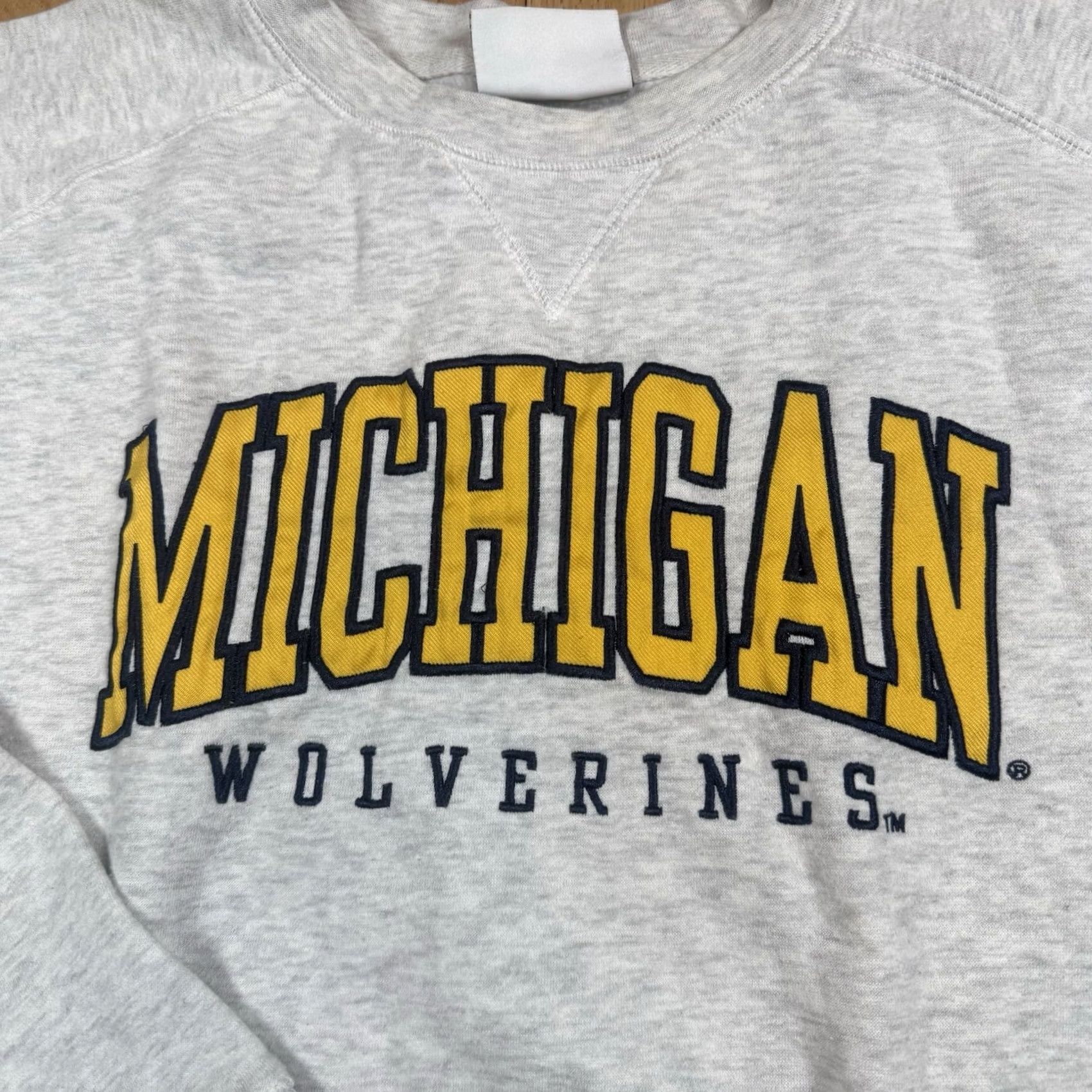 Champion VINTAGE Champion Sweatshirt Men XL Gray Crewneck Embroidered Wolverines Michigan Slimline? Size US XL / EU 56 / 4 - 4 Thumbnail