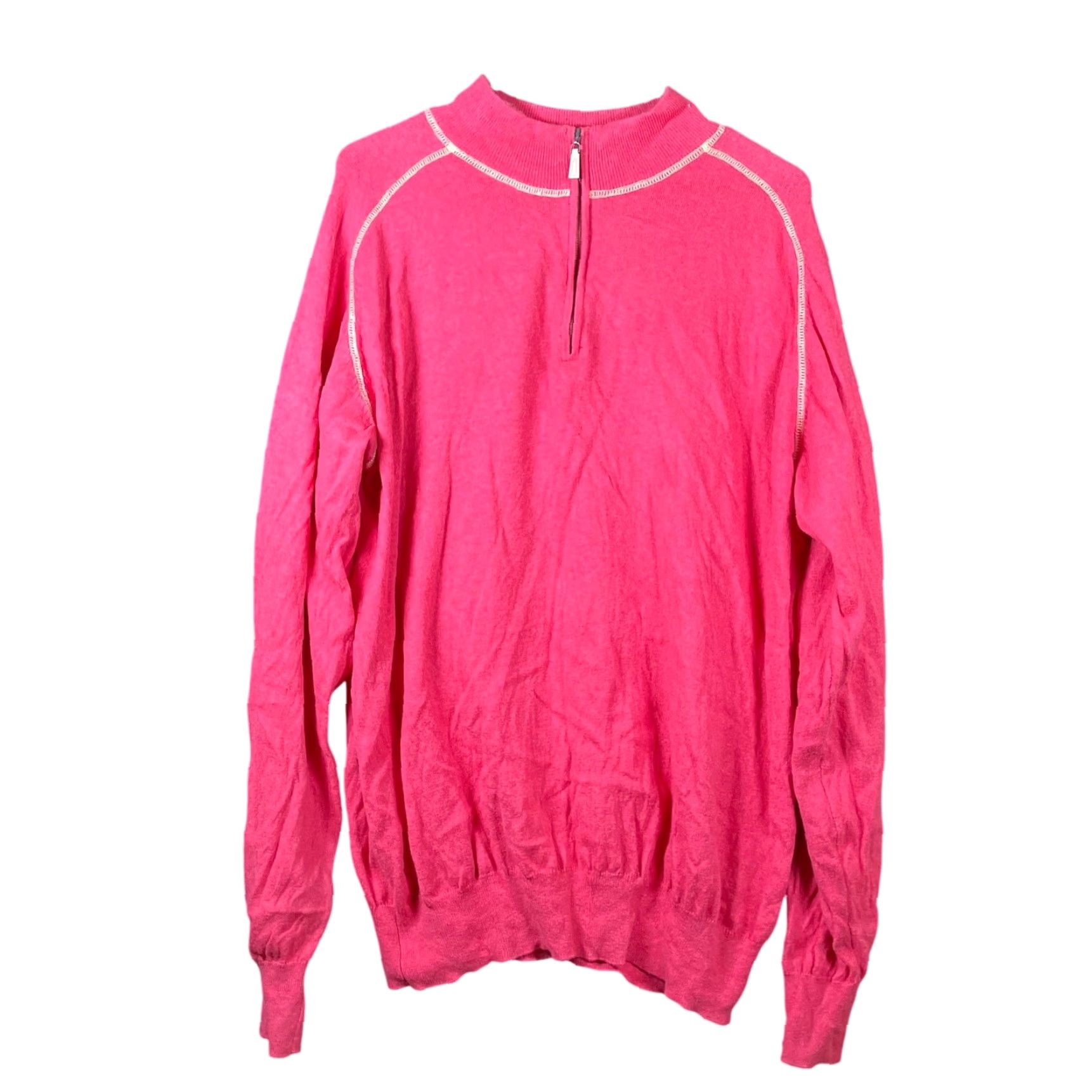 Peter Millar Peter Millar Sweatshirt Men Pink Beige 1/4 Zip Pullover Cashmere Blend XL Pullover Knit Sweater Solid V-Neck Size US XL / EU 56 / 4 - 2 Thumbnail
