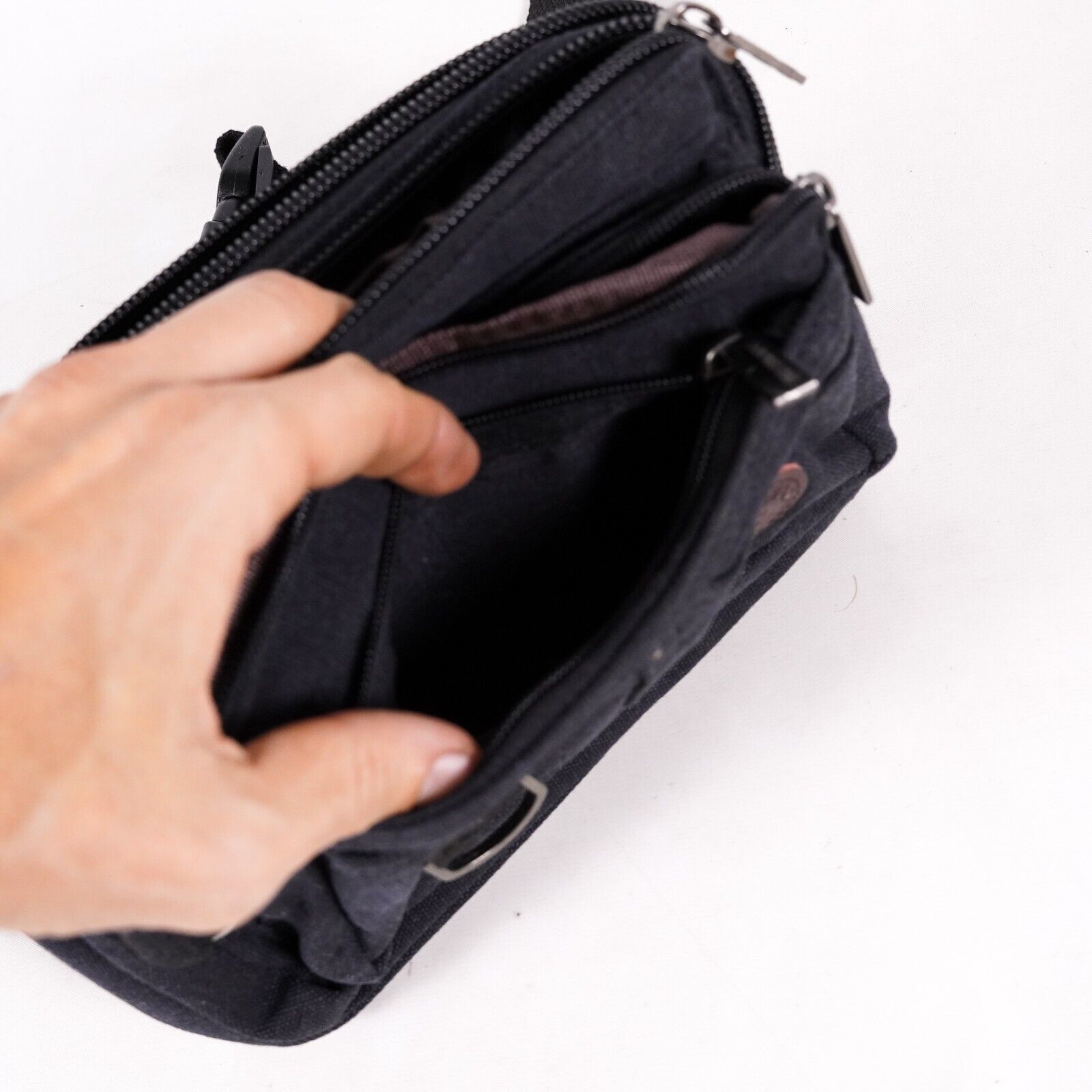 Other Haotianniao Black Canvas Fanny Pack Waist Hip Bag Belt Size ONE SIZE - 7 Thumbnail