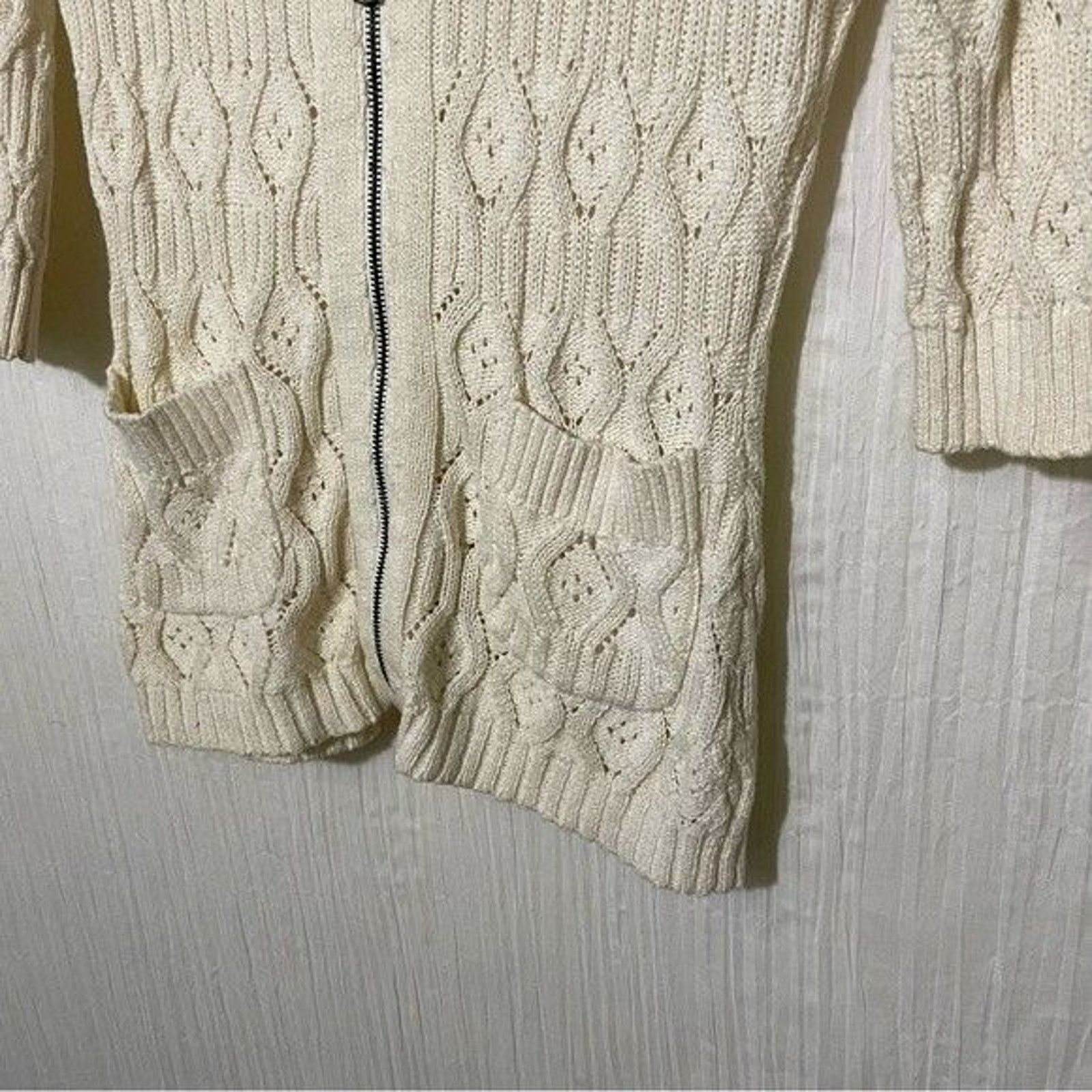 DKNY DKNY Womens Knit Open Knit Zip Cardigan Size XS 3/4 Sleeve Size XS / US 0-2 / IT 36-38 - 9 Thumbnail