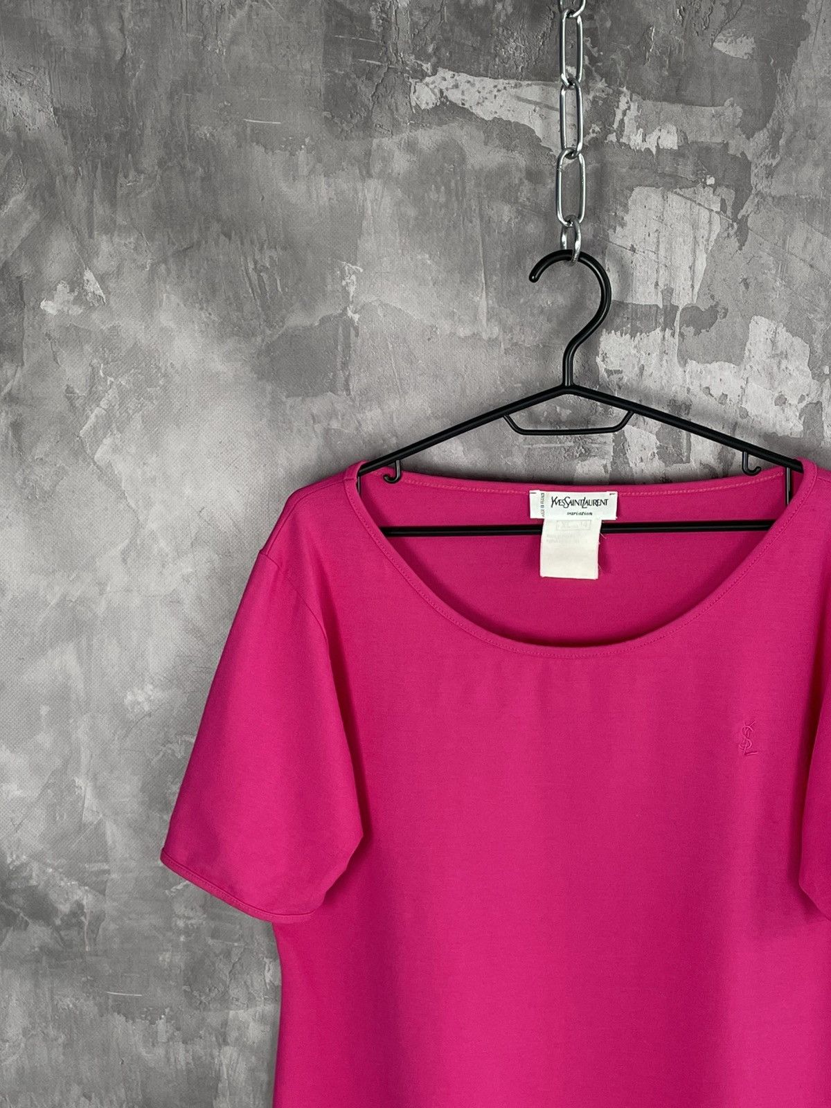 Vintage × Yves Saint Laurent YSL Yves Saint Laurent Luxury Pink Glamour Y2K T shirt 90s Size XL / US 12-14 / IT 48-50 - 3 Thumbnail