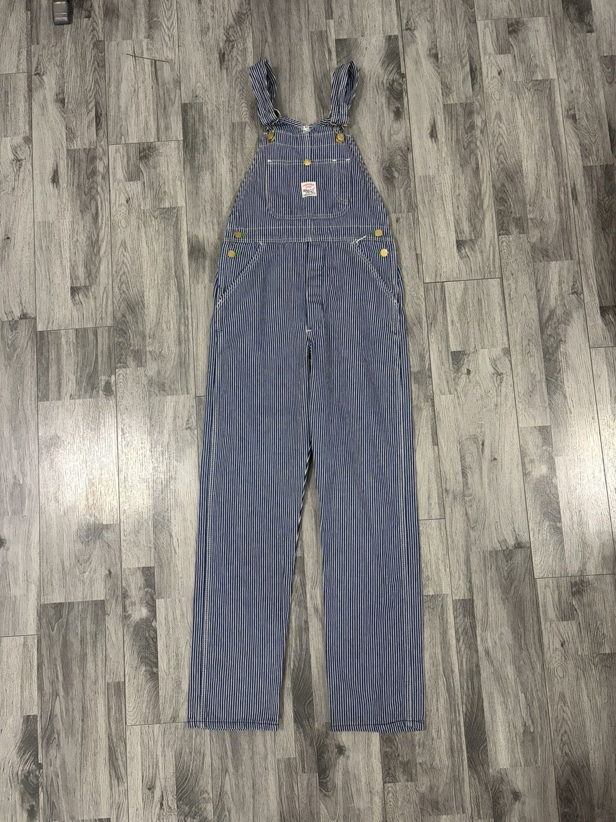Pointer POINTER BRAND Hickory Striped Blue Women's Denim Overalls Size 28" / US 6 / IT 42 - 1 Thumbnail