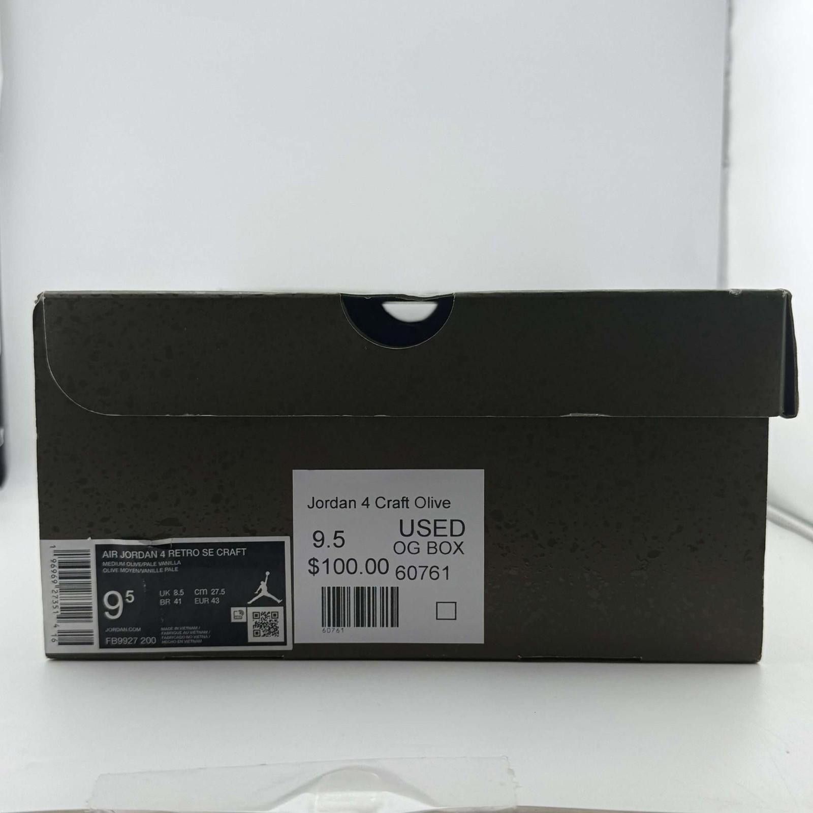 Jordan Brand og box Air Jordan 4 Retro SE Craft Olive 9.5 Used OG Box Size US 9.5 / EU 42-43 - 8 Thumbnail