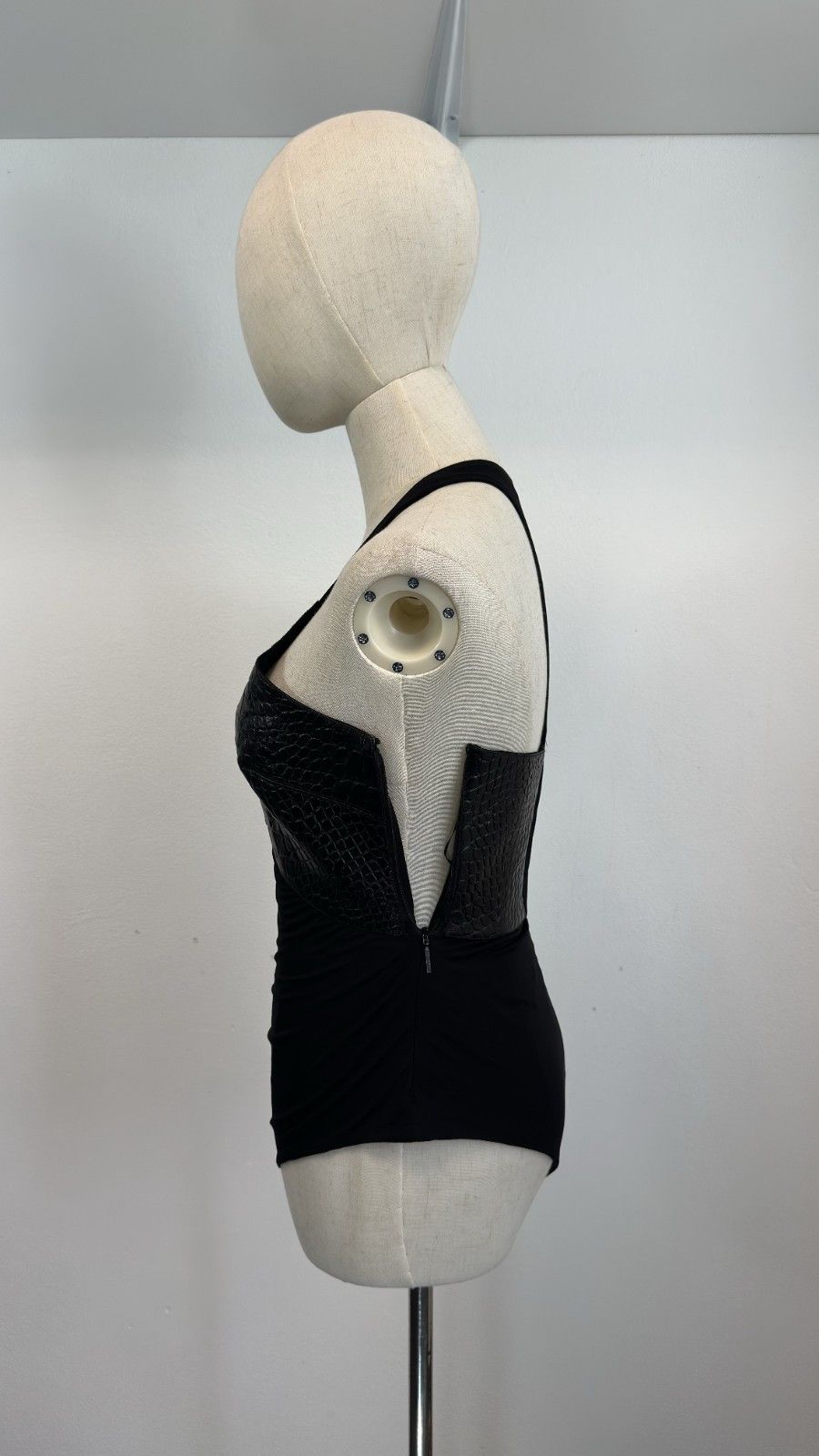 Roberto Cavalli Roberto Cavalli Women Leather Mesh Sleeveless Bodice Top Size XS / US 0-2 / IT 36-38 - 3 Thumbnail