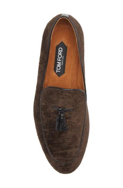 Tom Ford o1w1db10724 Velvet Loafers in Brown Size US 10 / EU 43 - 5 Thumbnail