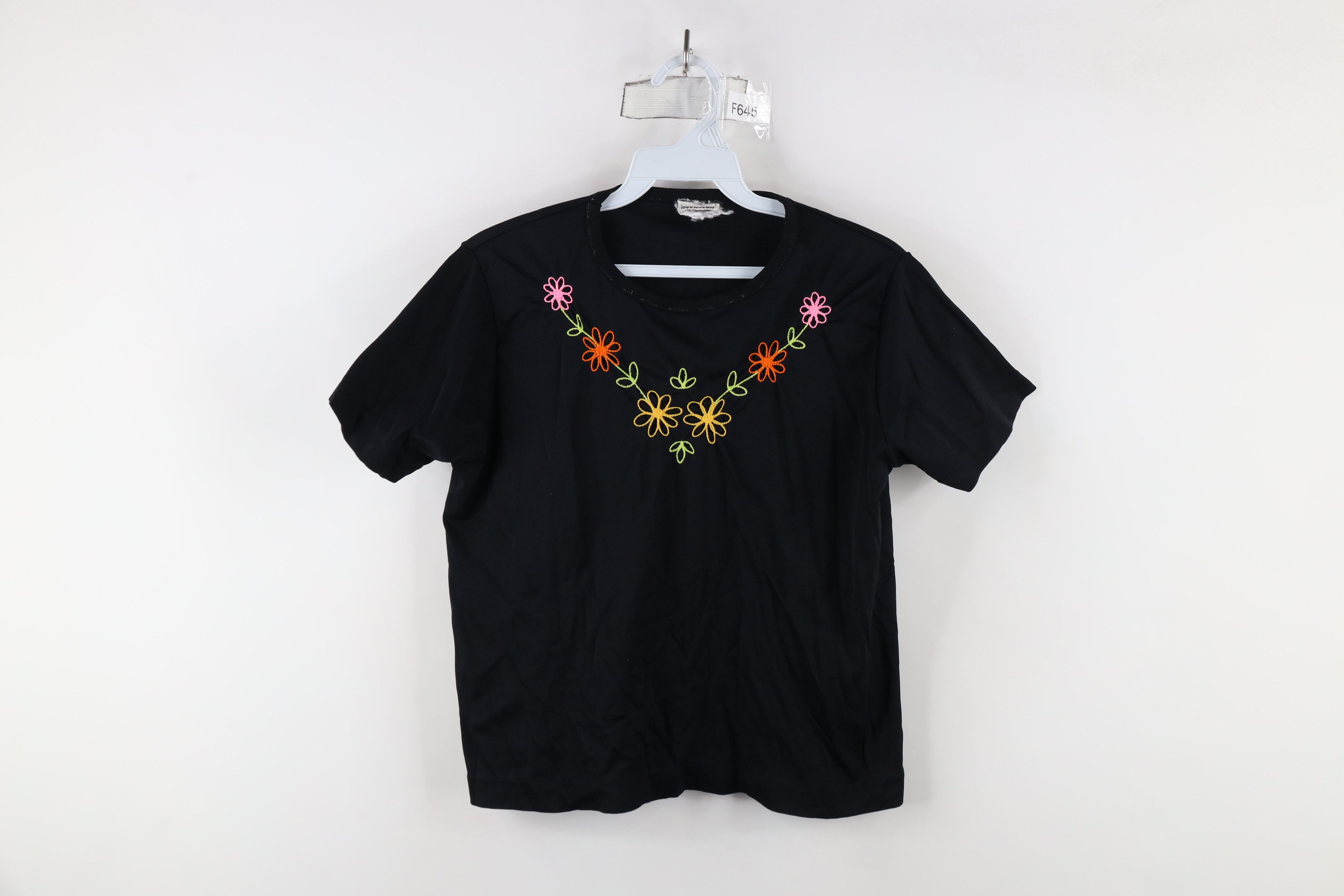 Vintage Vintage 70s Mid Century Modern MCM Knit Cropped T-Shirt Size L / US 10 / IT 46 - 1 Thumbnail