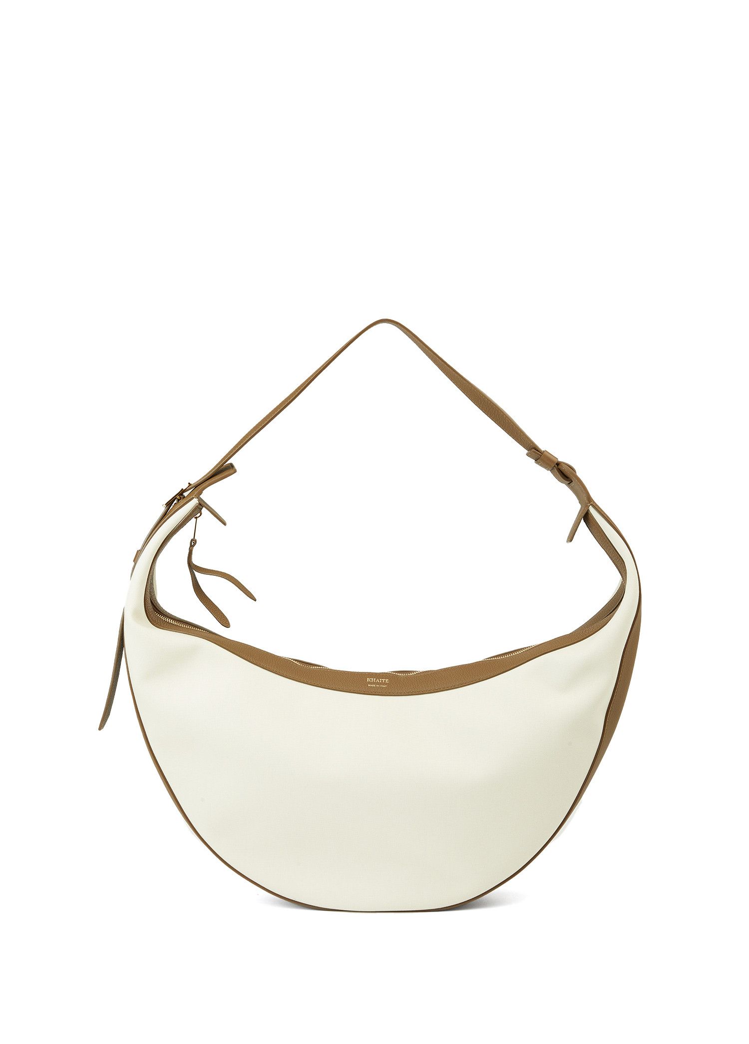 KHAITE KHAITE Augustina beige large canvas & leather shoulder bag Size ONE SIZE - 4 Thumbnail