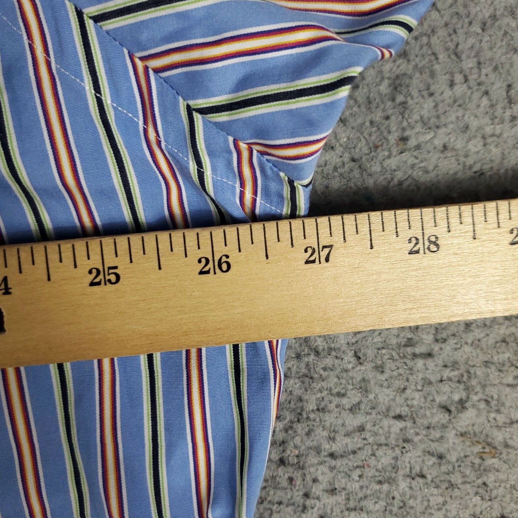 Ralph Lauren VINTAGE Ralph Lauren Dress Shirt Men Size 17 Blue Striped Cotton Long Sleeve Business Casual Size 46R - 5 Thumbnail